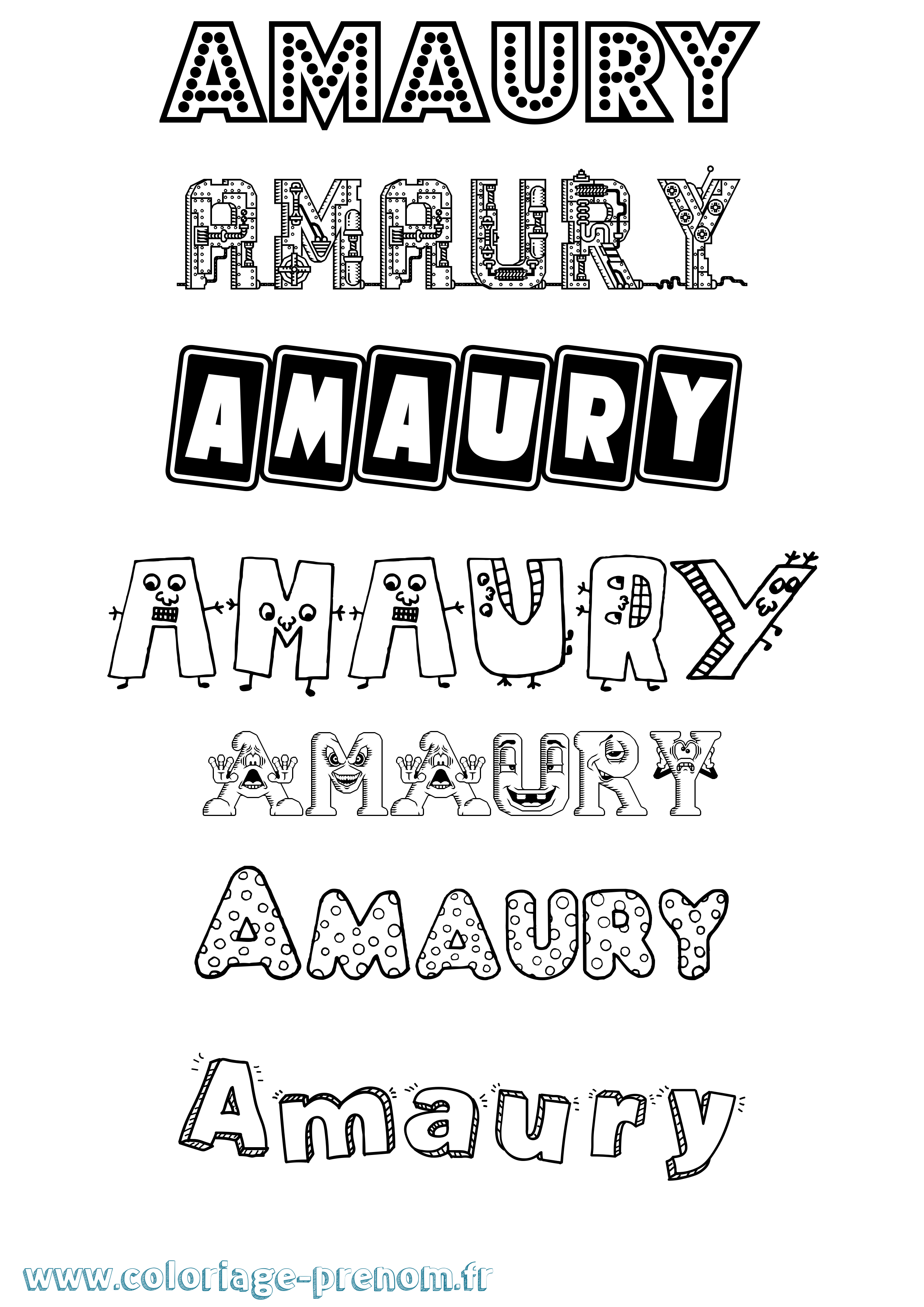 Coloriage prénom Amaury Fun