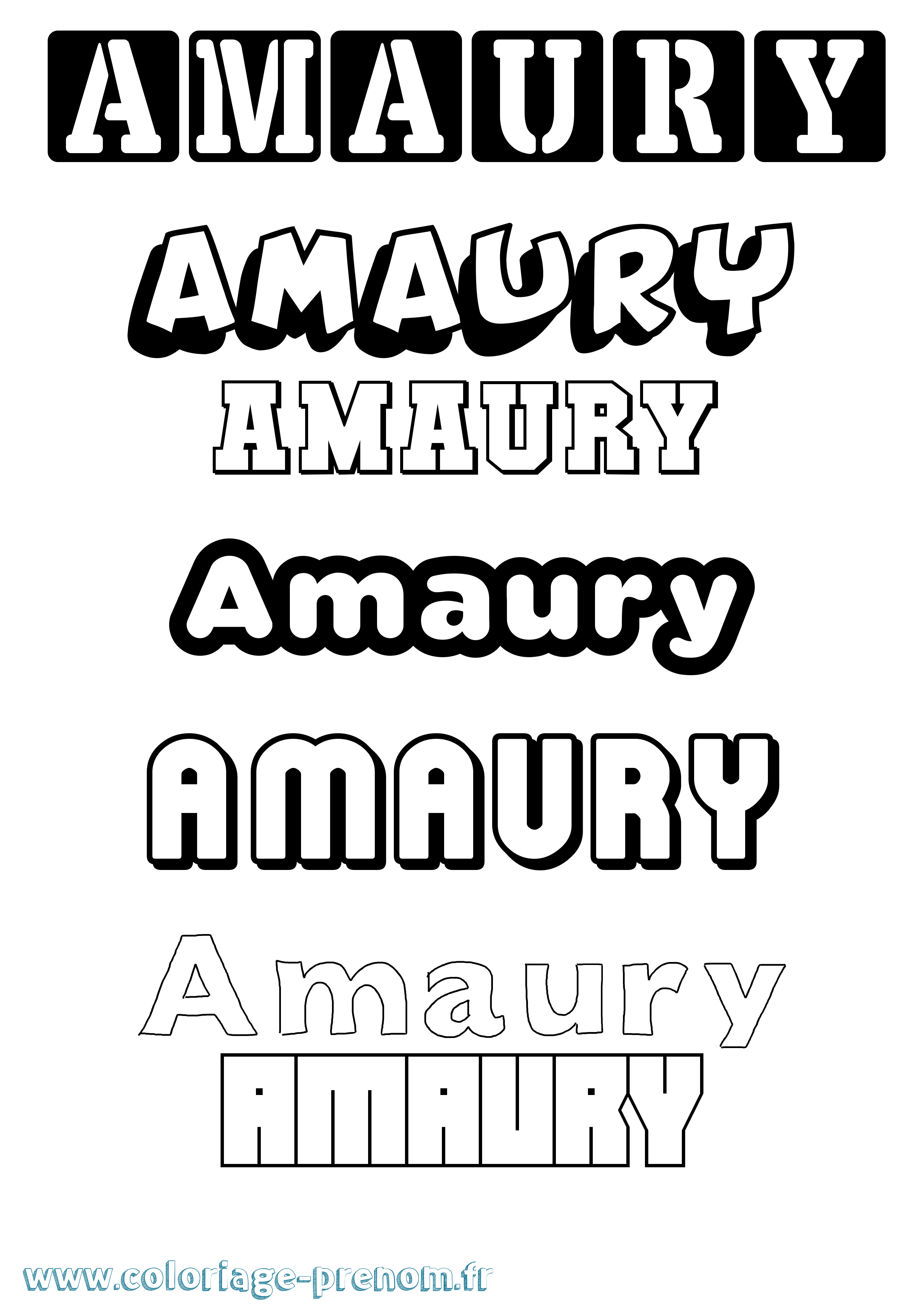 Coloriage prénom Amaury