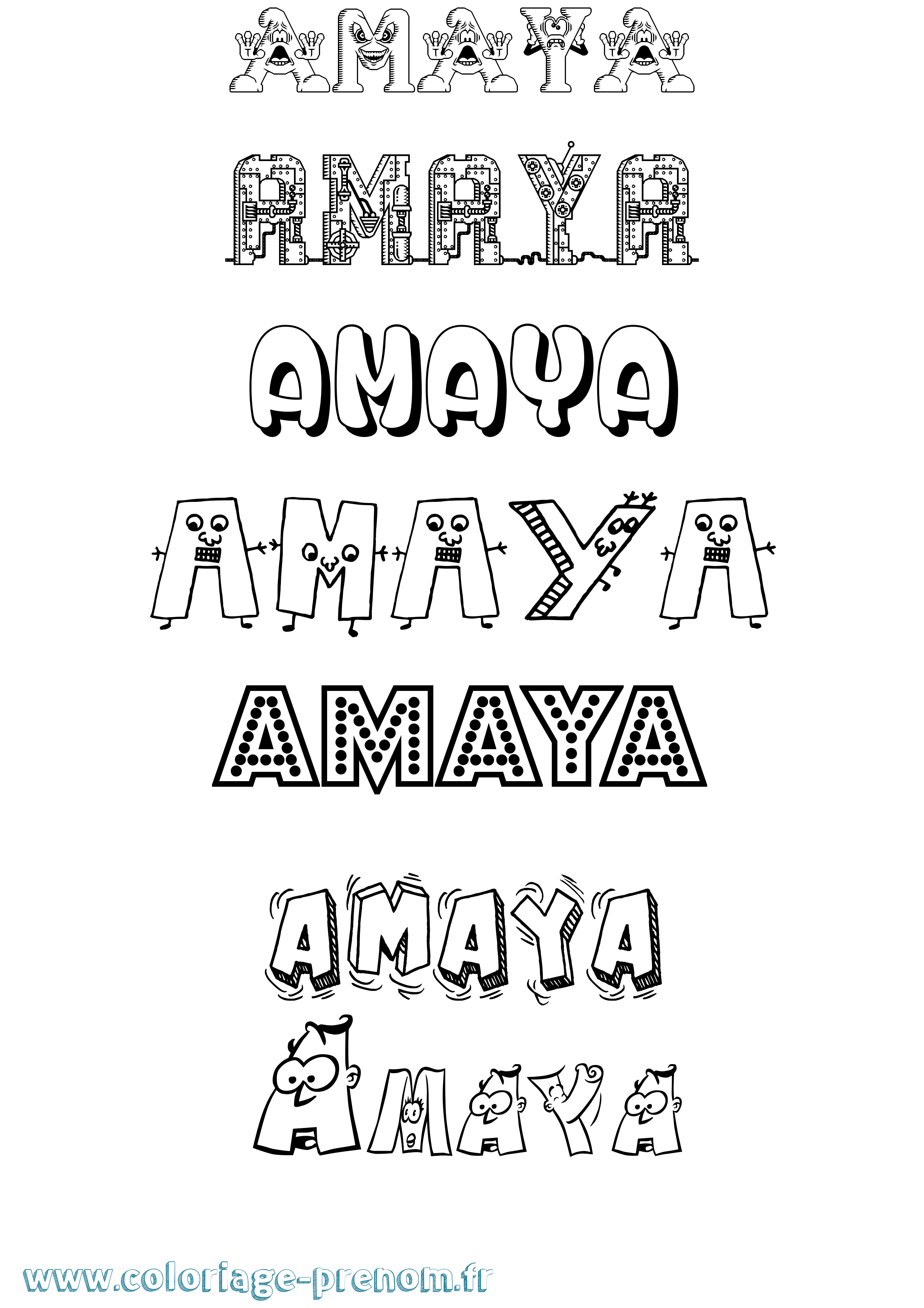 Coloriage prénom Amaya Fun