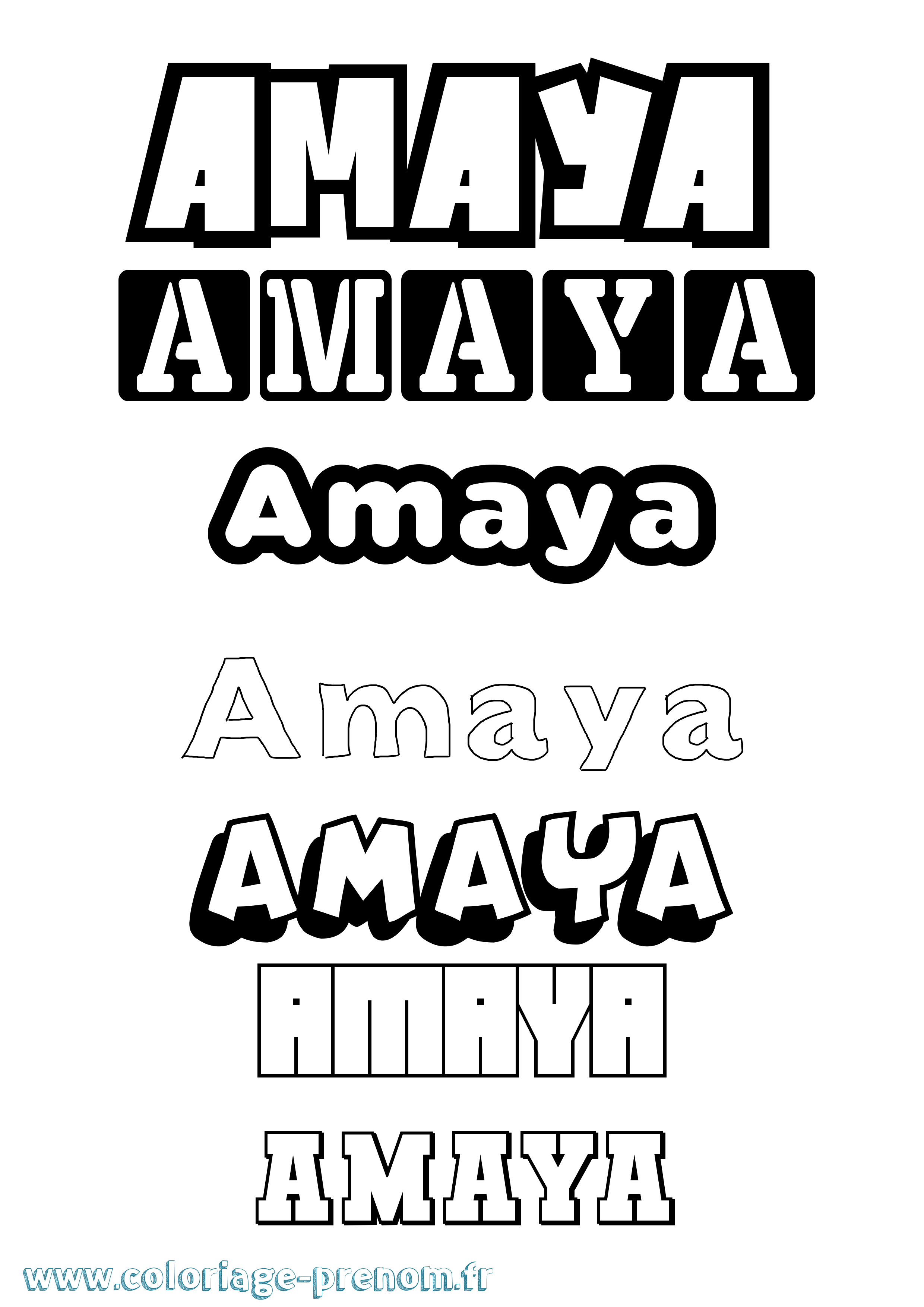 Coloriage prénom Amaya Simple