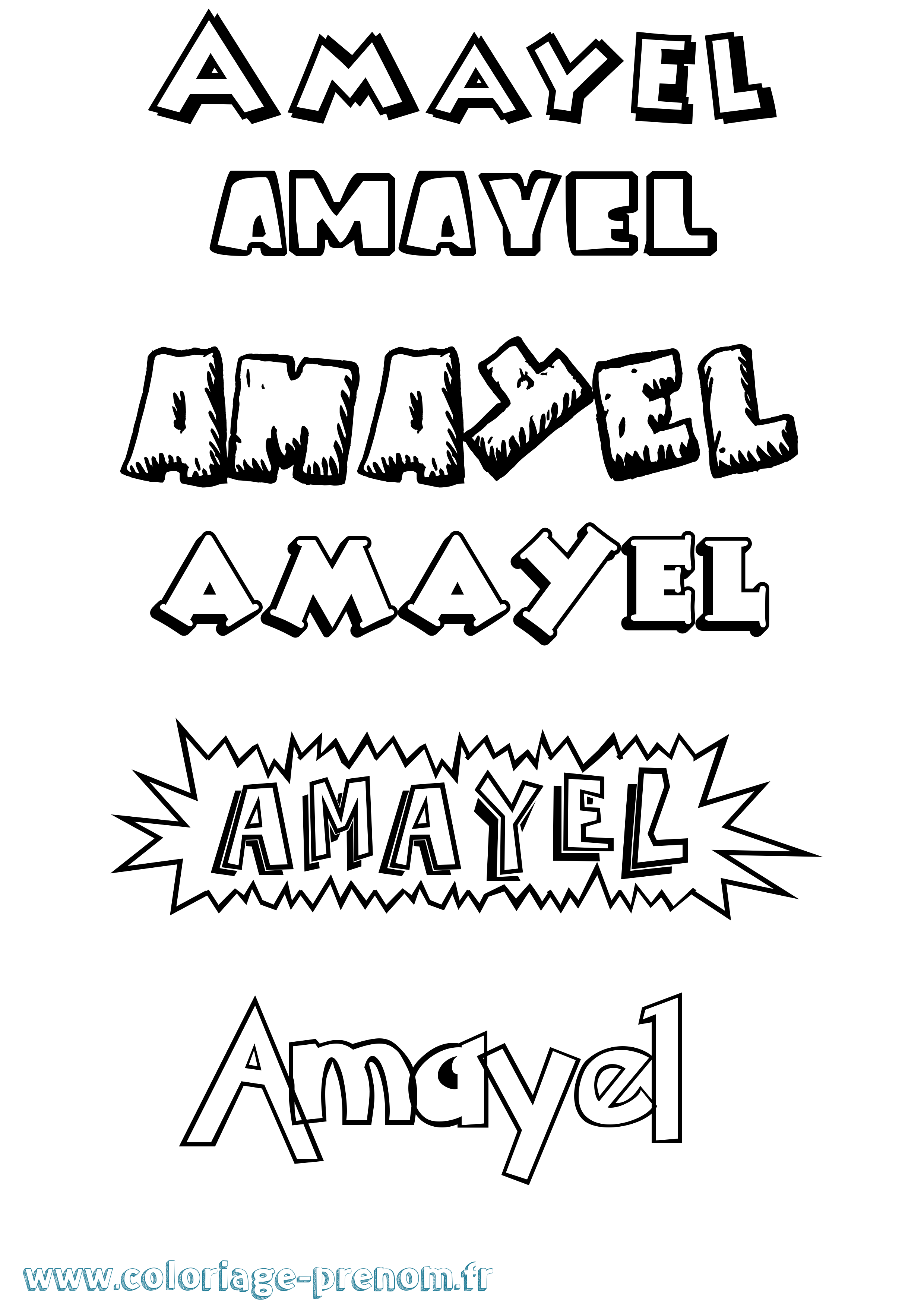 Coloriage prénom Amayel Dessin Animé