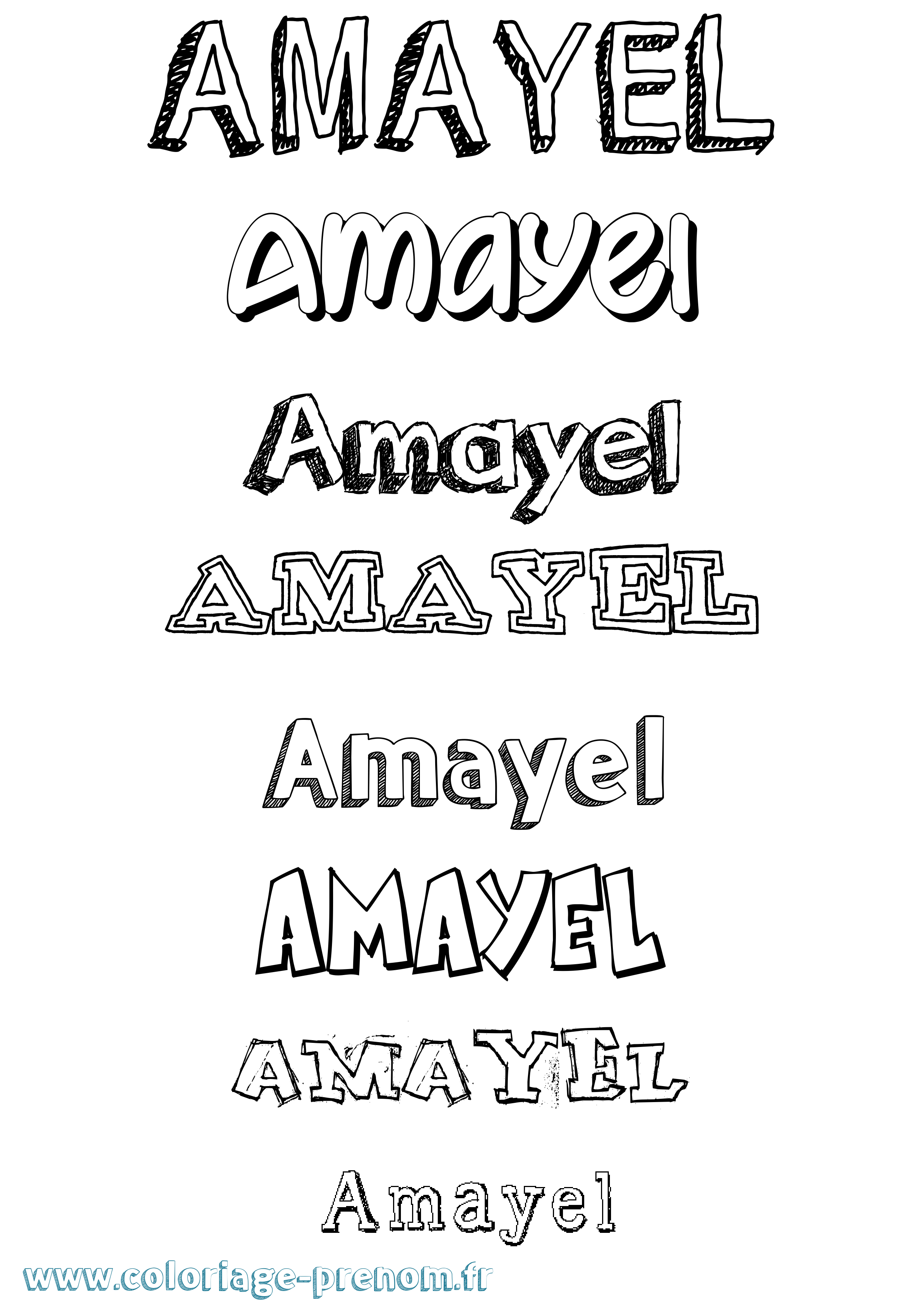 Coloriage prénom Amayel Dessiné