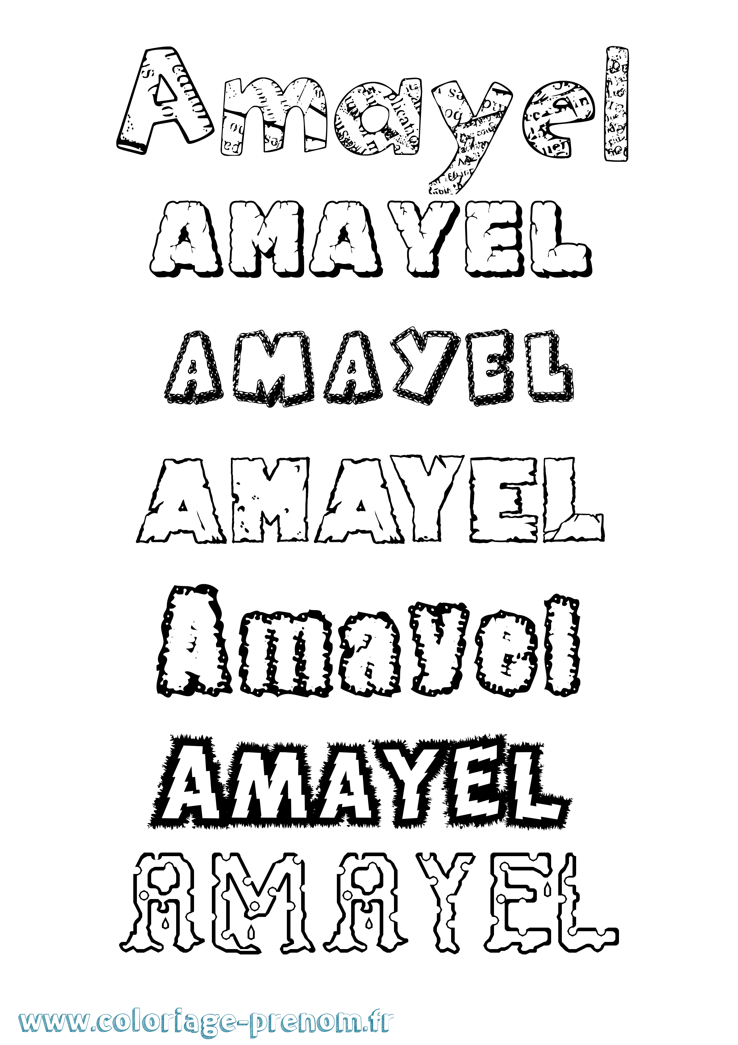 Coloriage Amayel Destructuré Coloriage prénom Amayel Destructuré