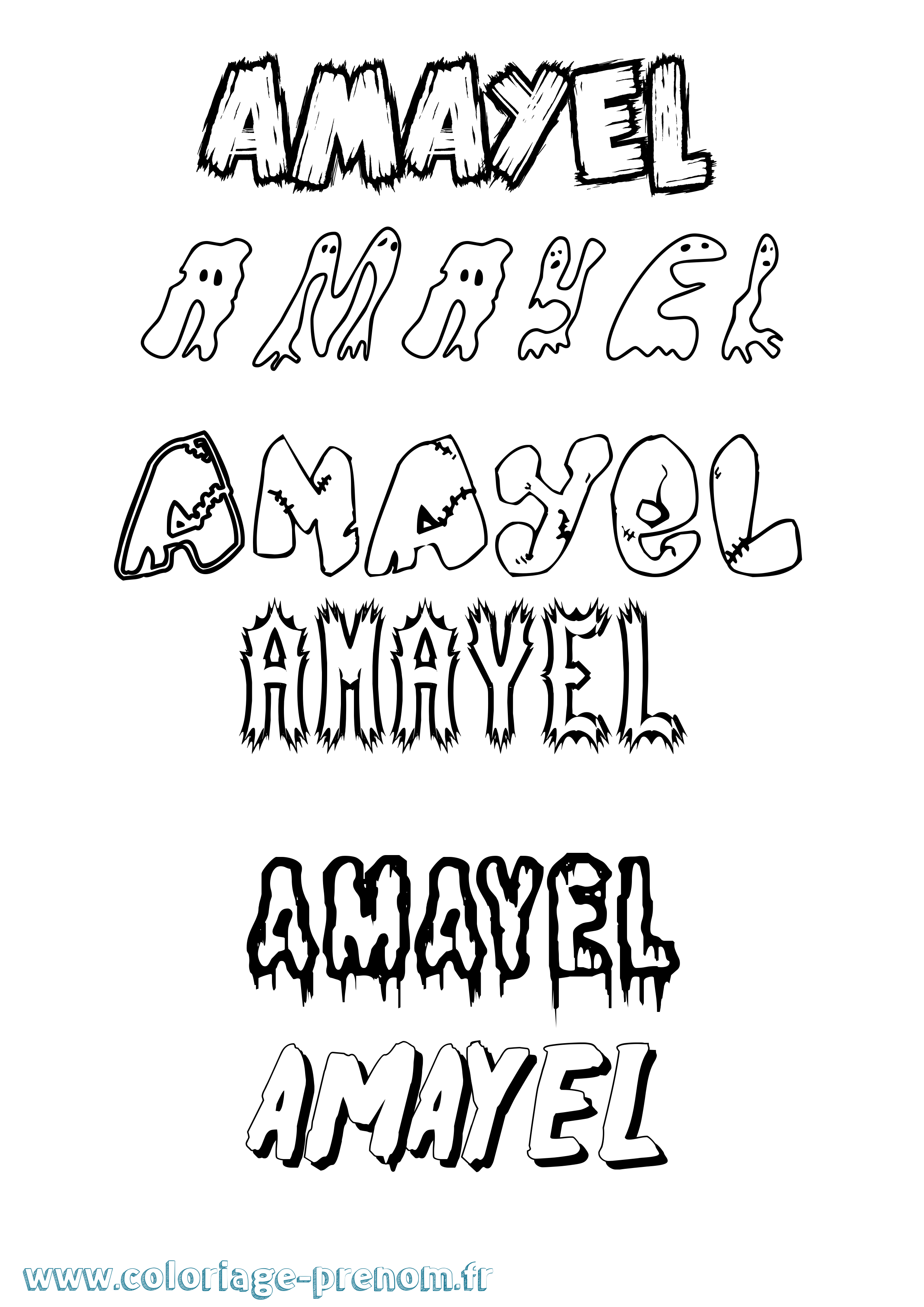 Coloriage Amayel Frisson Coloriage prénom Amayel Frisson