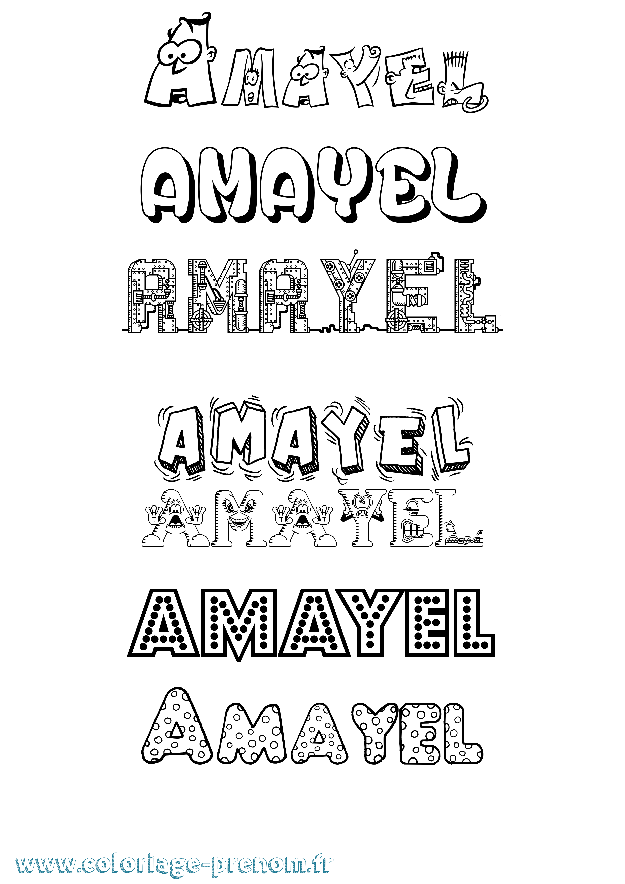 Coloriage Amayel Fun Coloriage prénom Amayel Fun