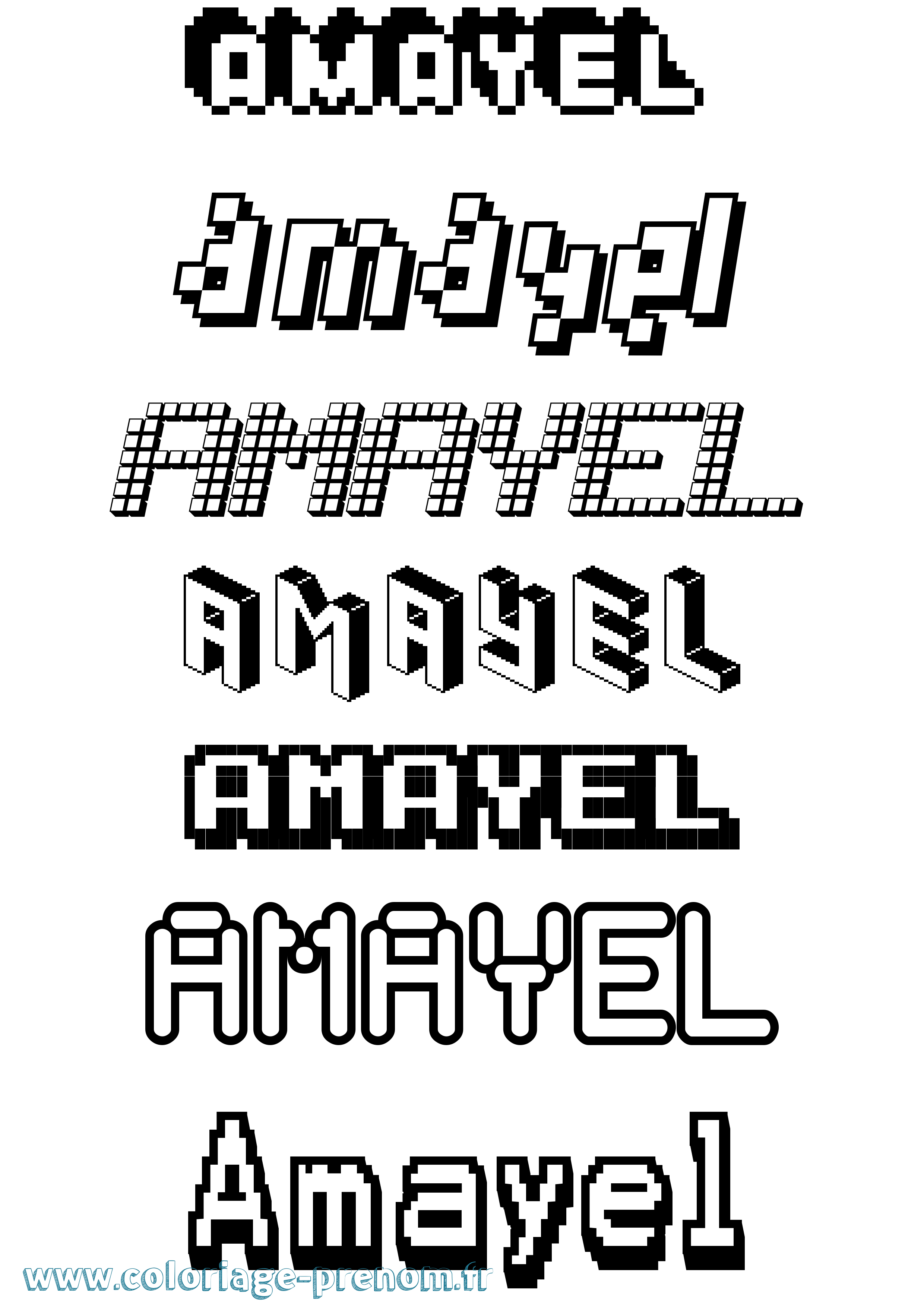 Coloriage Amayel Pixel Coloriage prénom Amayel Pixel