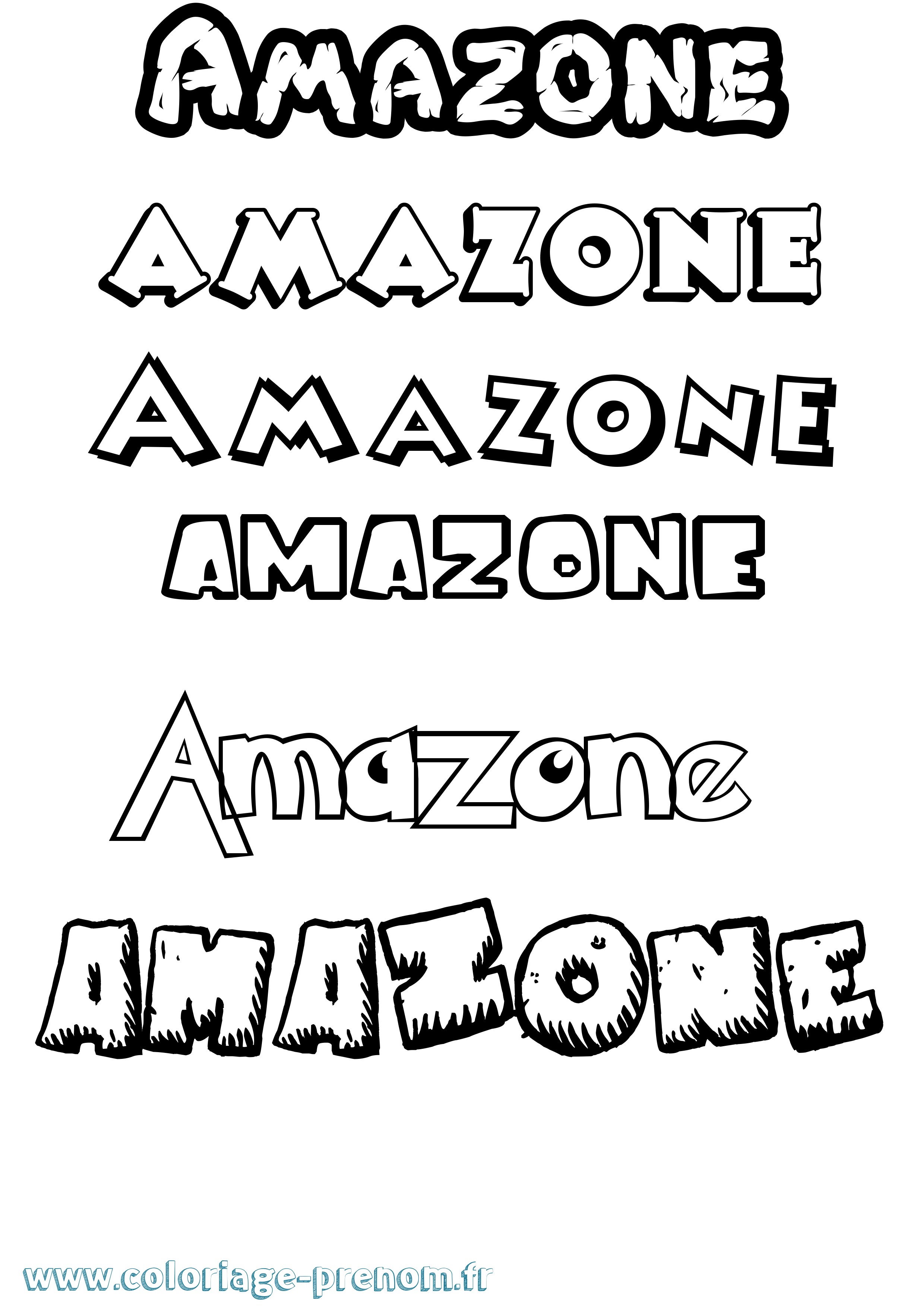Coloriage prénom Amazone Dessin Animé