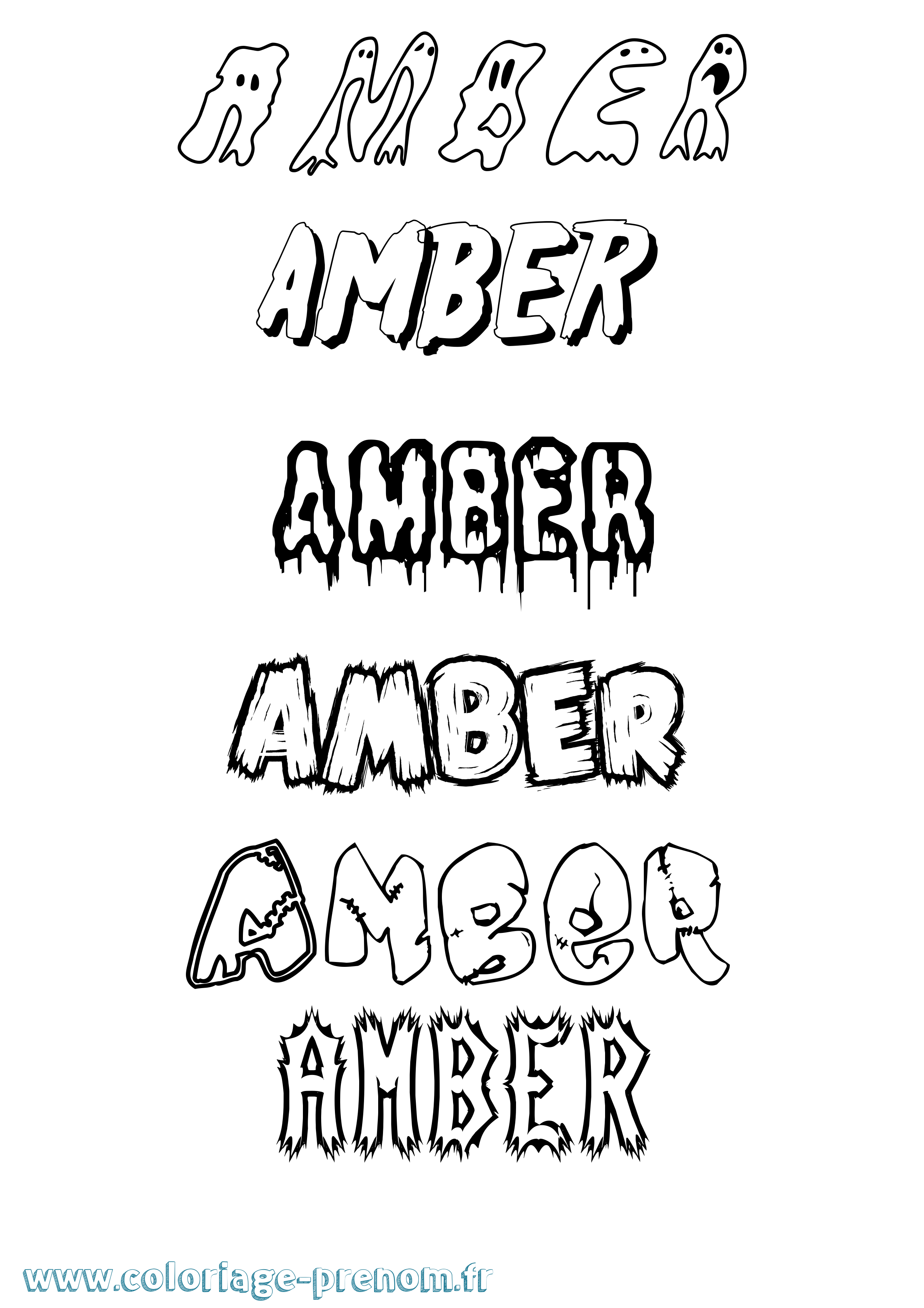 Coloriage prénom Amber Frisson