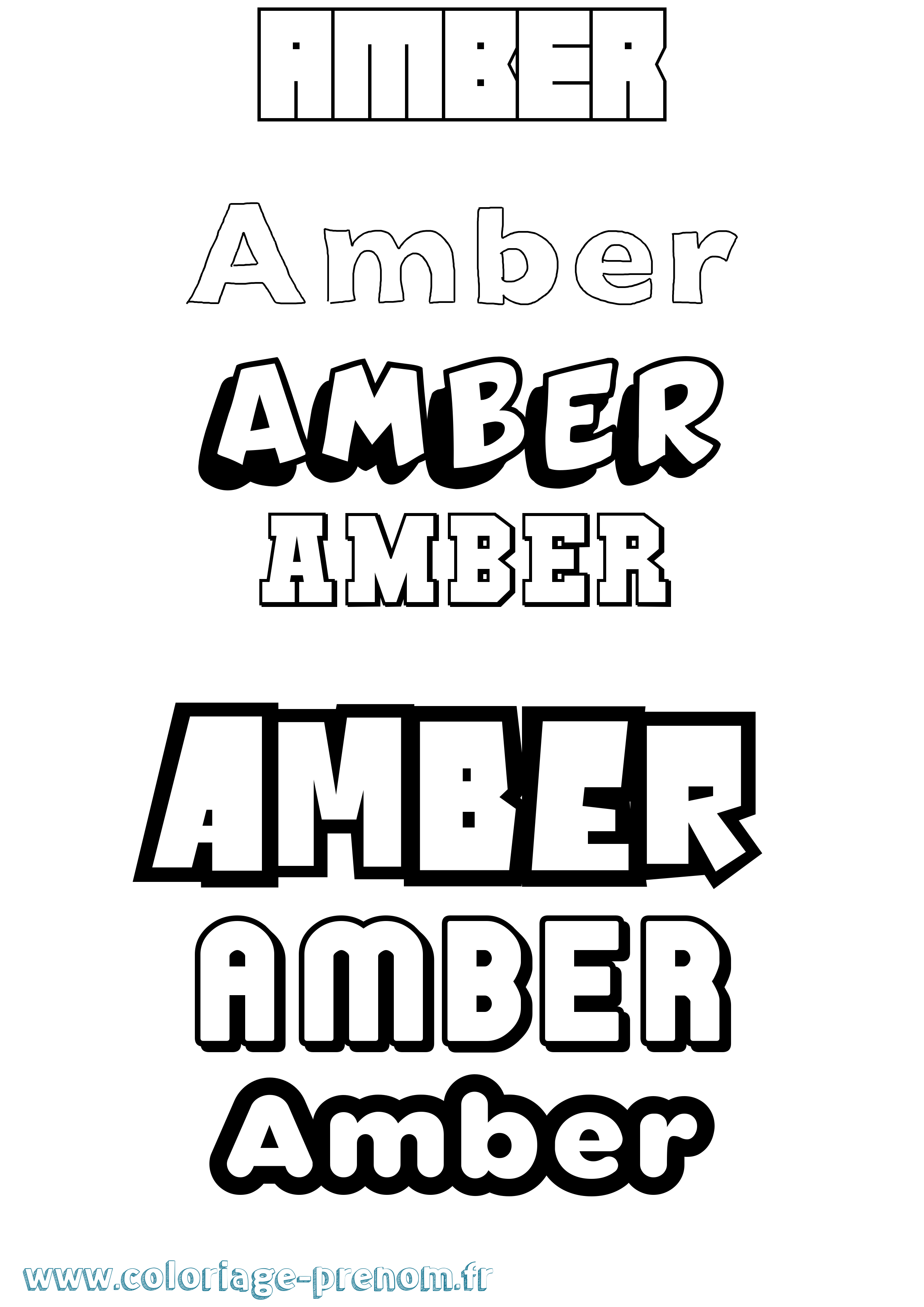 Coloriage prénom Amber Simple