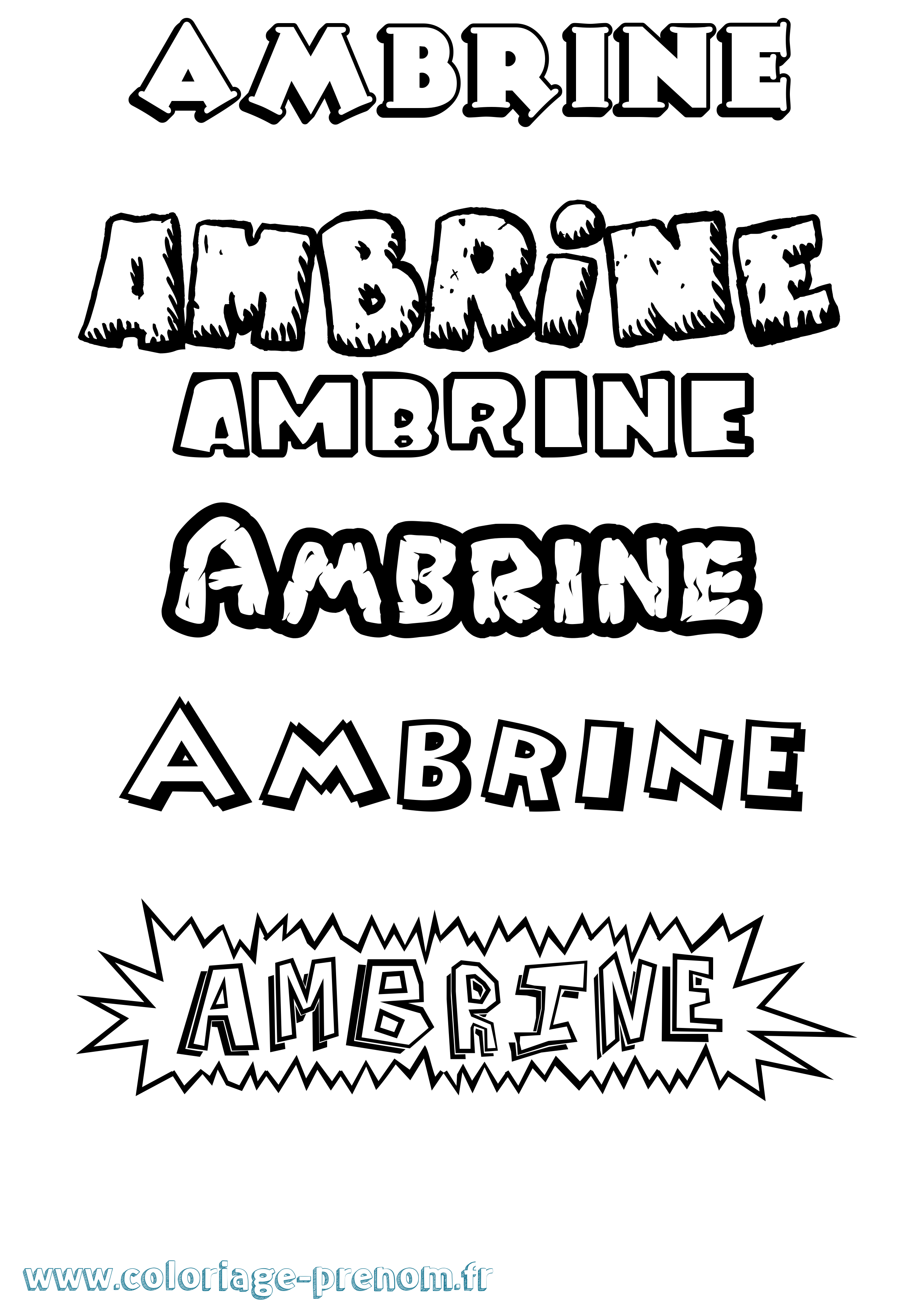 Coloriage prénom Ambrine Dessin Animé