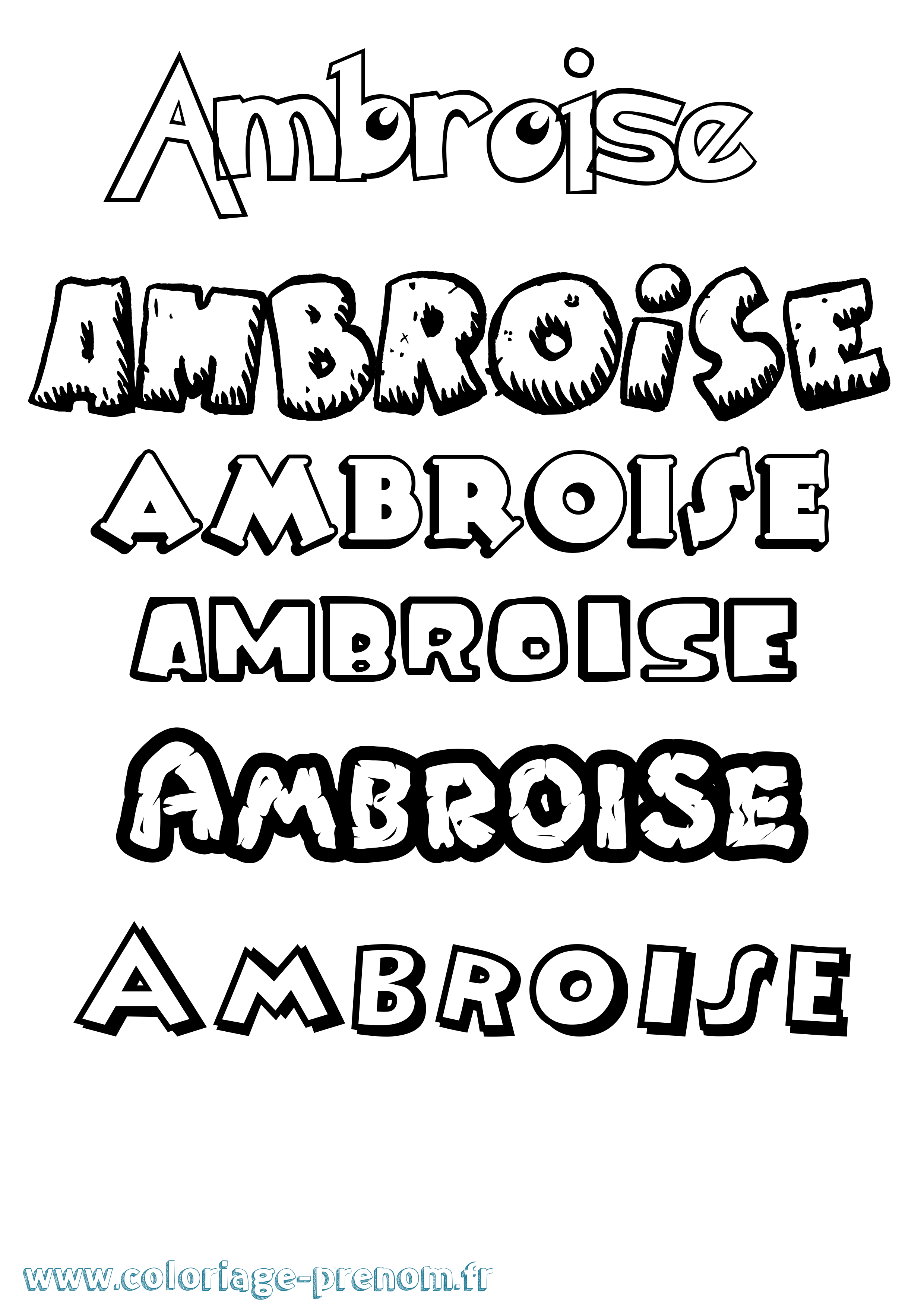 Coloriage prénom Ambroise Dessin Animé