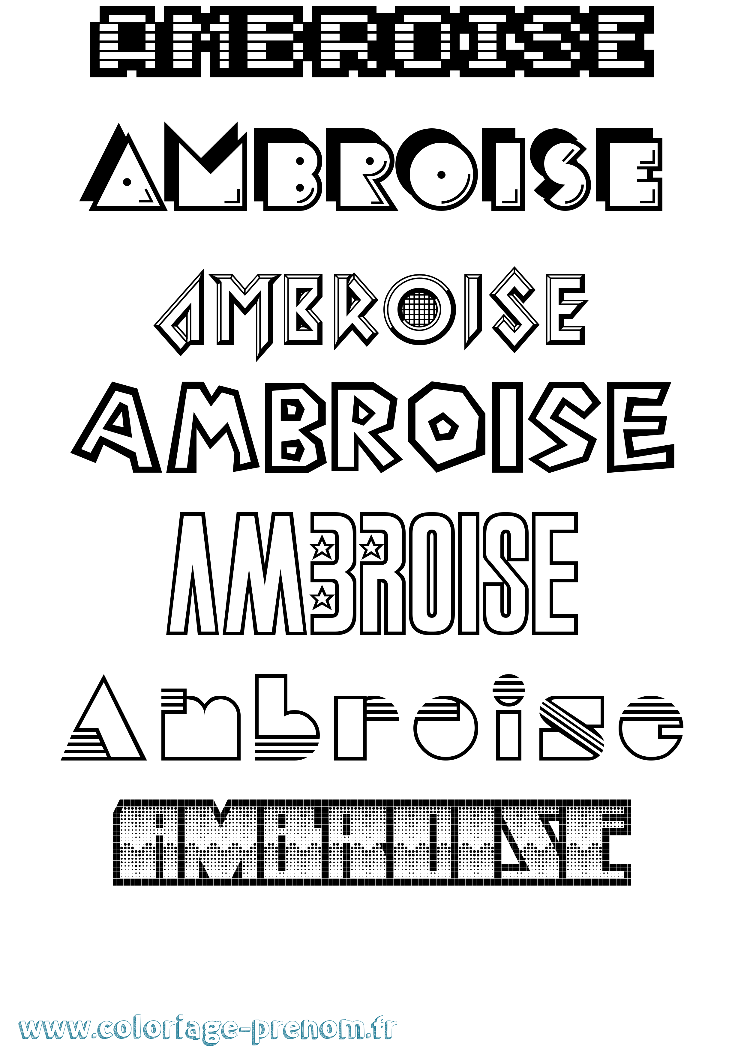 Coloriage Ambroise Jeux Vidéos Coloriage prénom Ambroise Jeux Vidéos