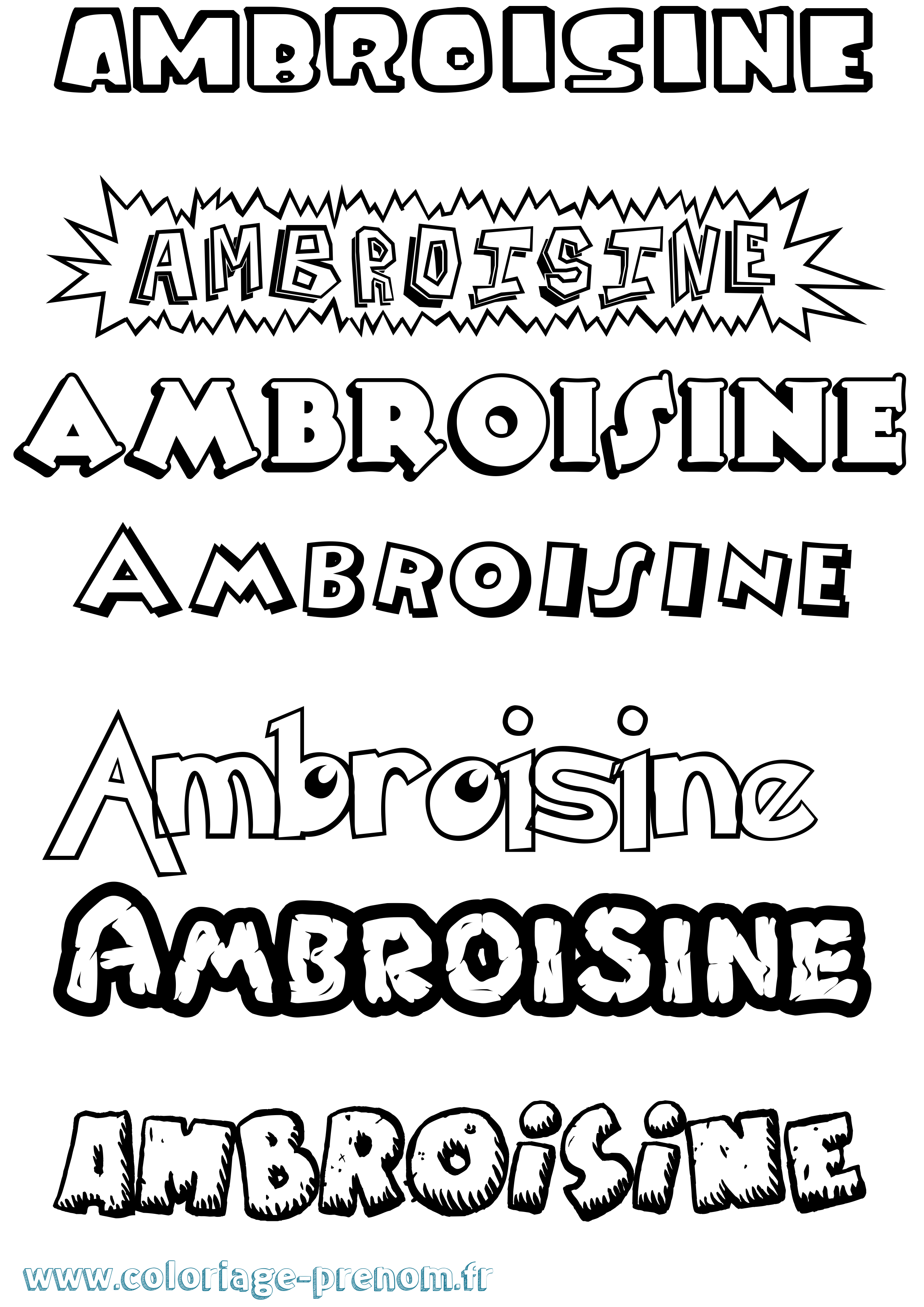 Coloriage prénom Ambroisine Dessin Animé