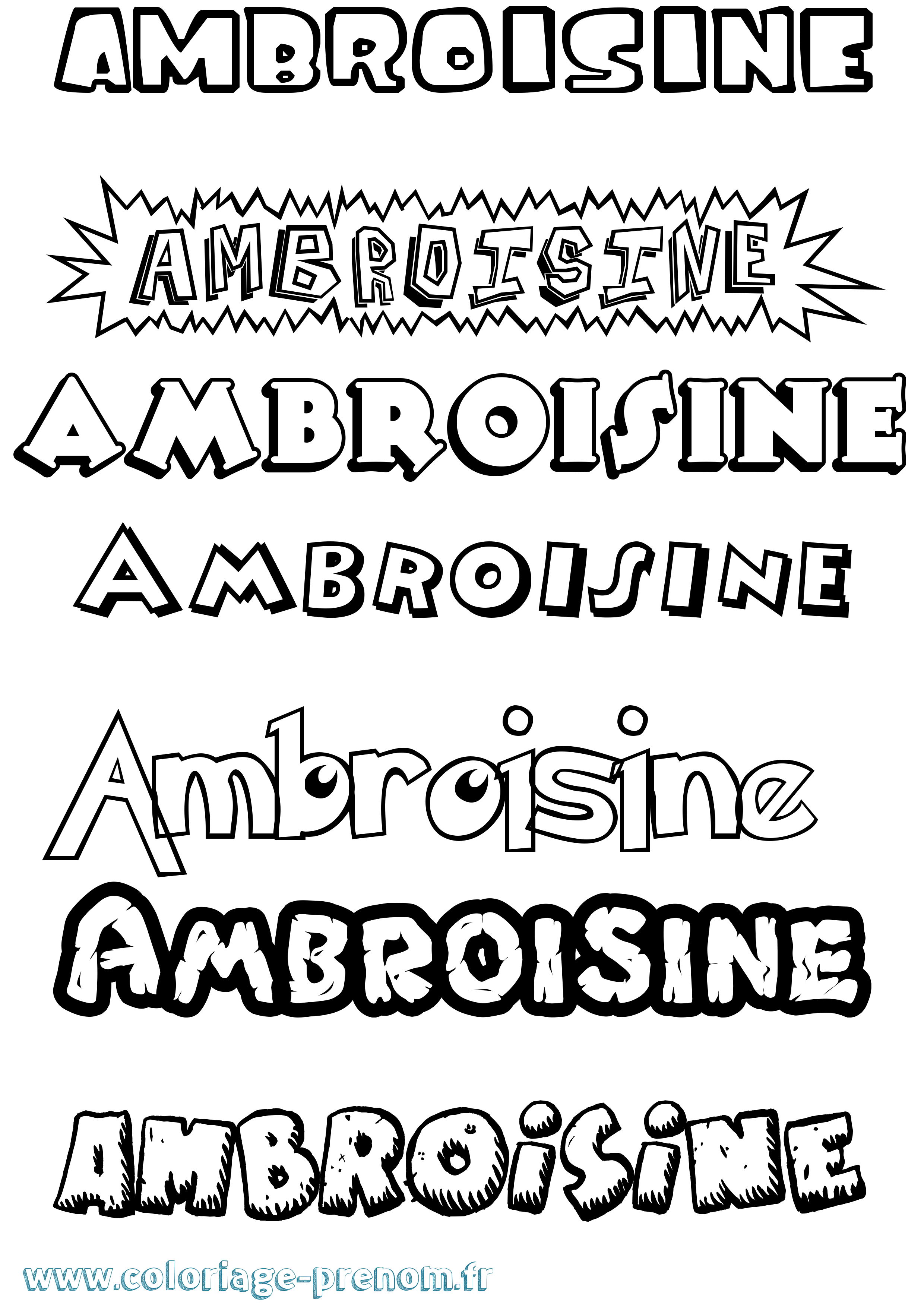 Coloriage Ambroisine Dessin Animé Coloriage prénom Ambroisine Dessin Animé