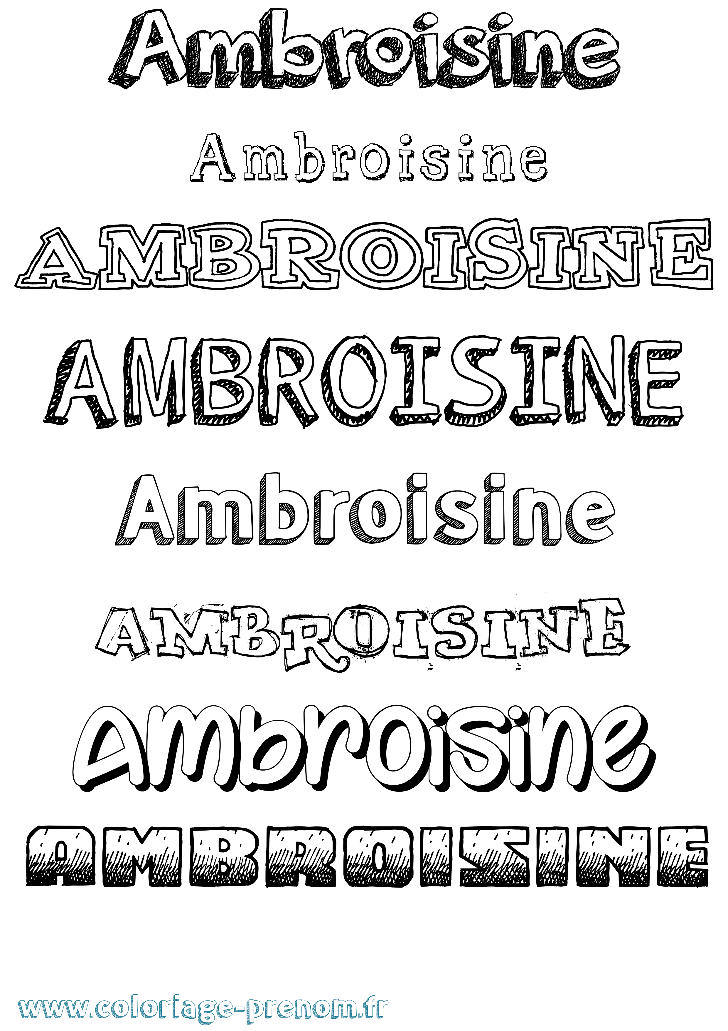 Coloriage prénom Ambroisine Dessiné