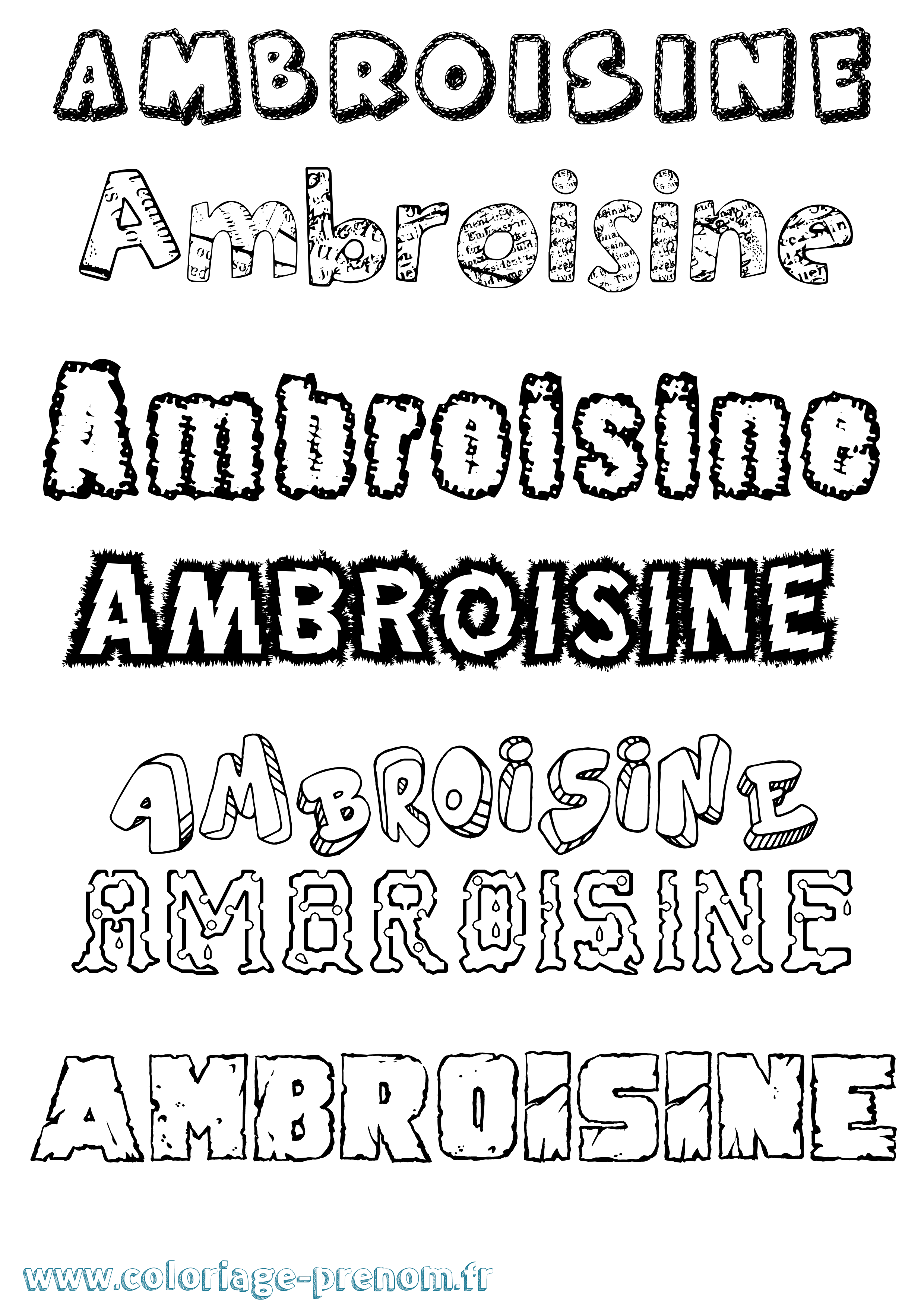 Coloriage Ambroisine Destructuré Coloriage prénom Ambroisine Destructuré