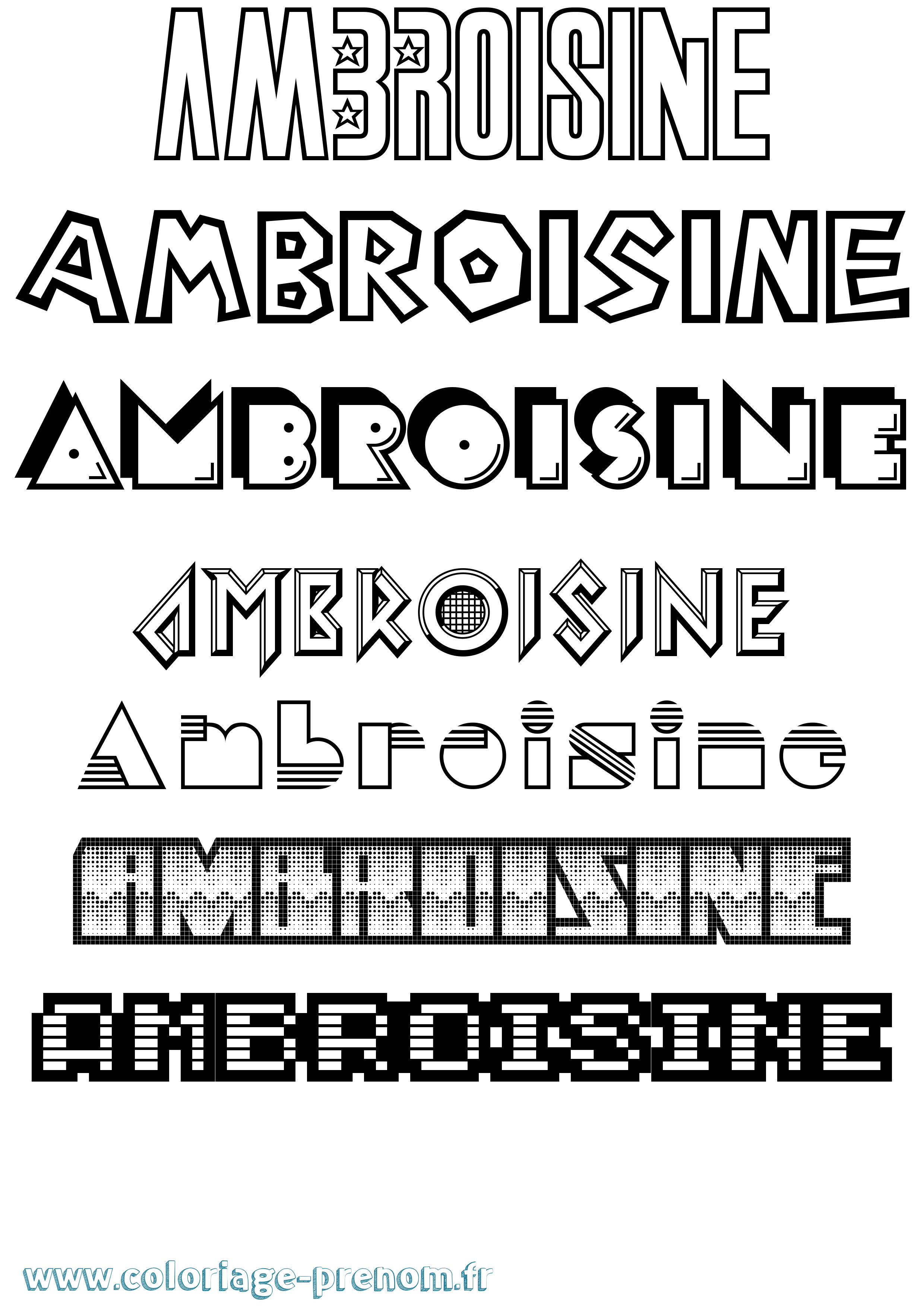 Coloriage prénom Ambroisine Jeux Vidéos