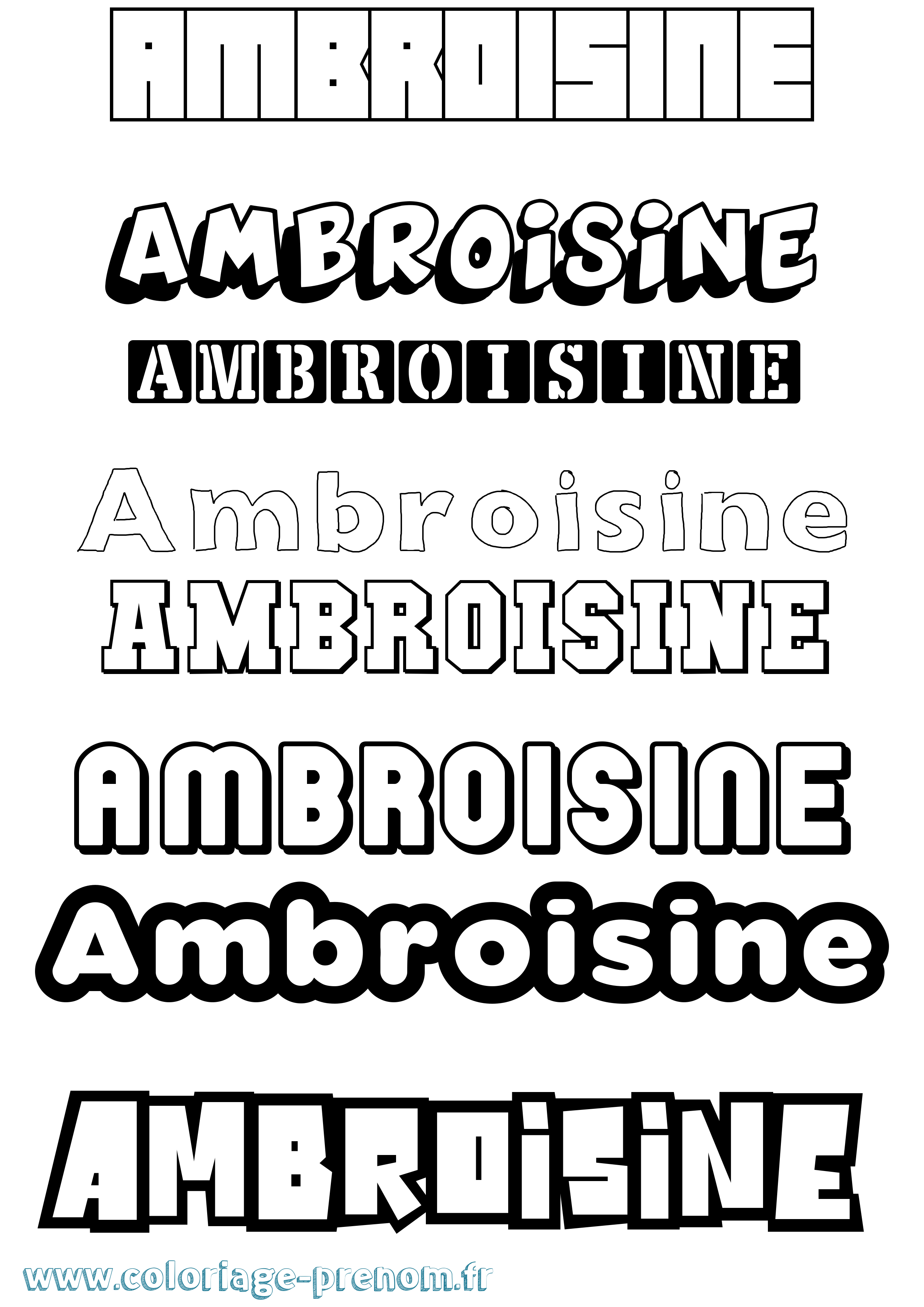 Coloriage prénom Ambroisine Simple