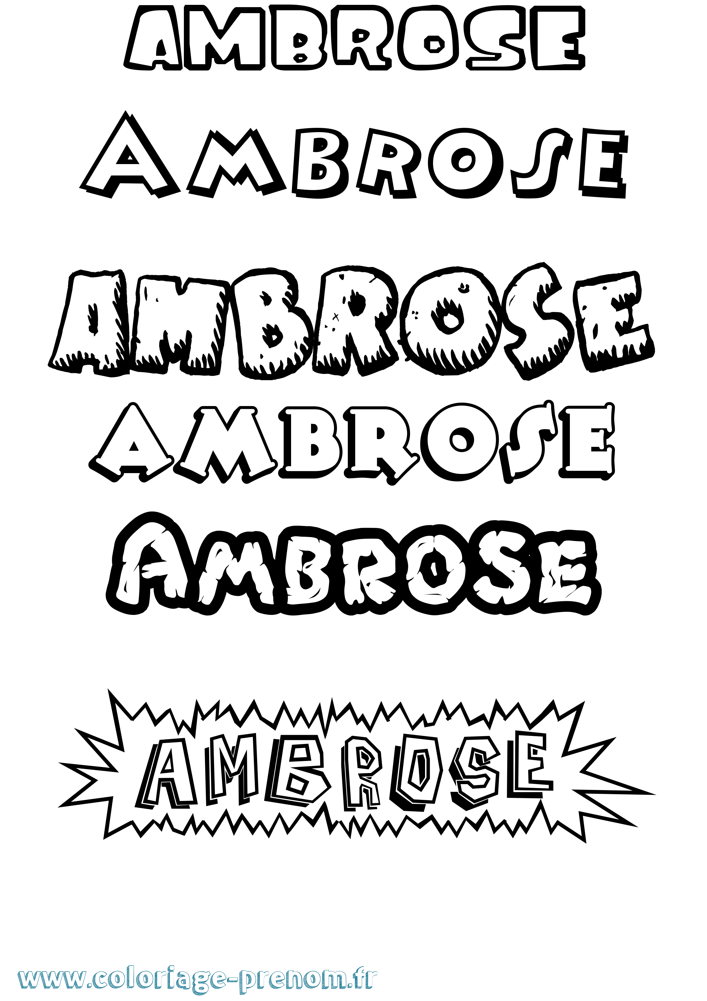 Coloriage prénom Ambrose Dessin Animé