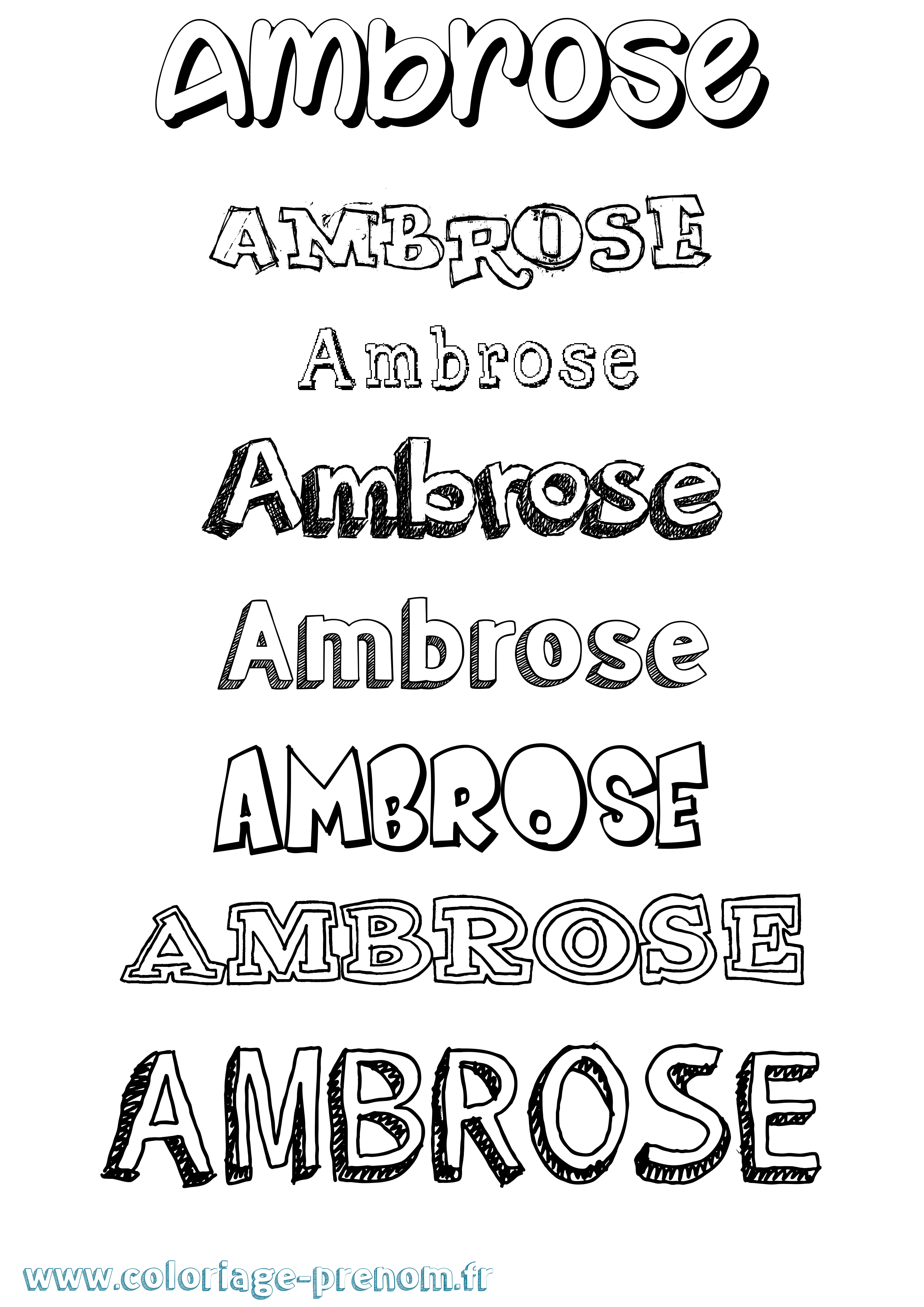Coloriage prénom Ambrose Dessiné