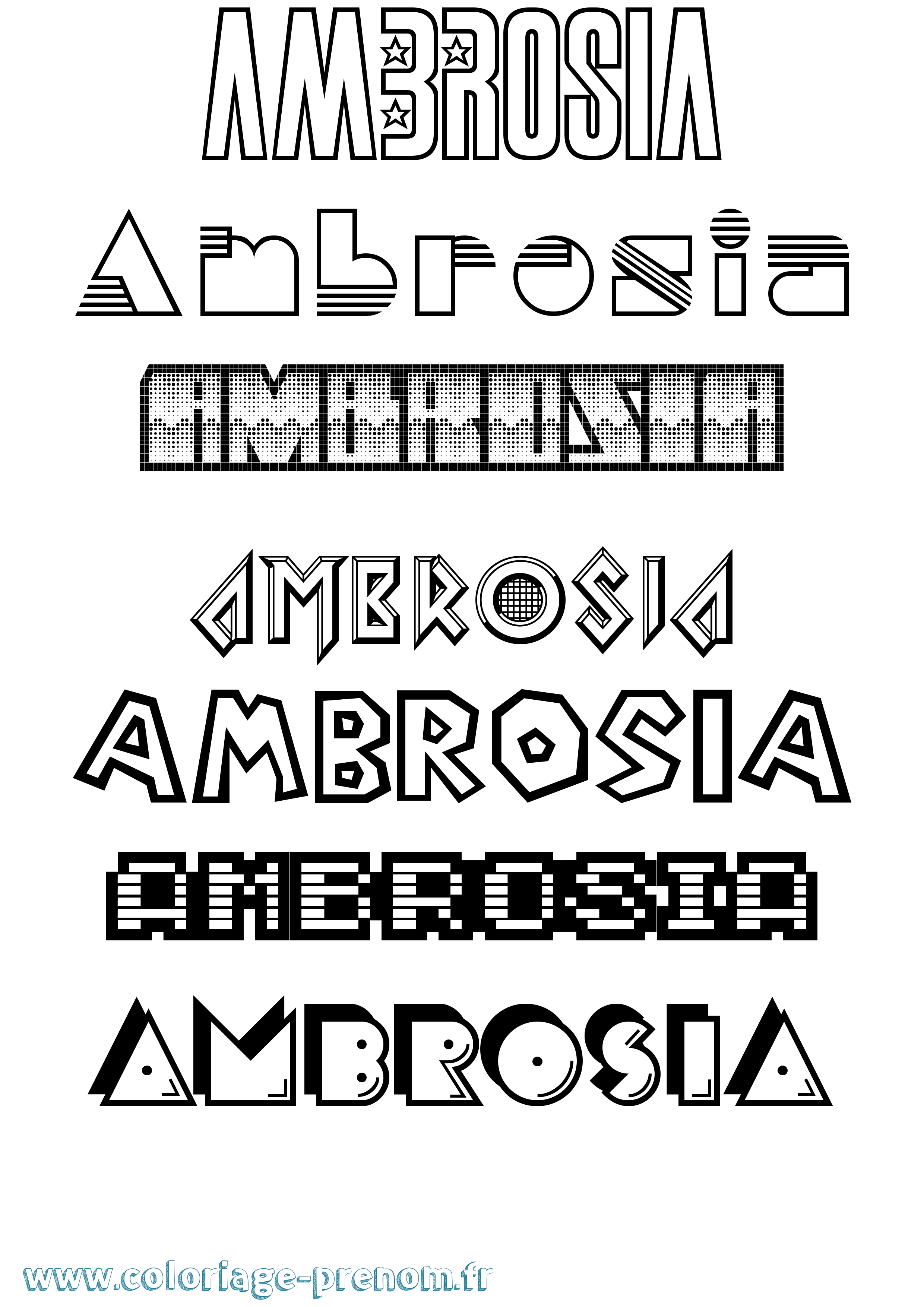Coloriage Ambrosia Jeux Vidéos Coloriage prénom Ambrosia Jeux Vidéos