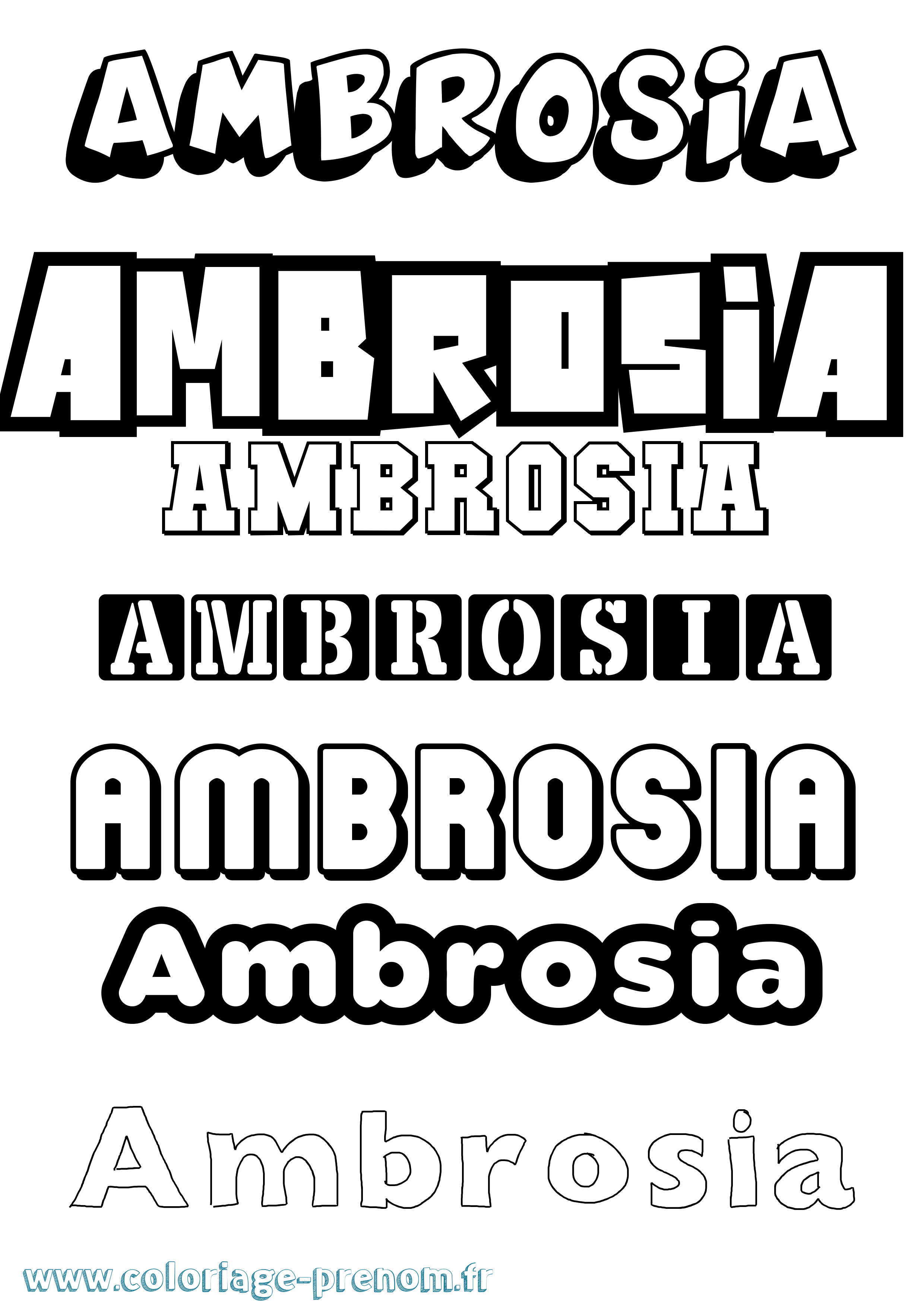 Coloriage Ambrosia Simple Coloriage prénom Ambrosia Simple