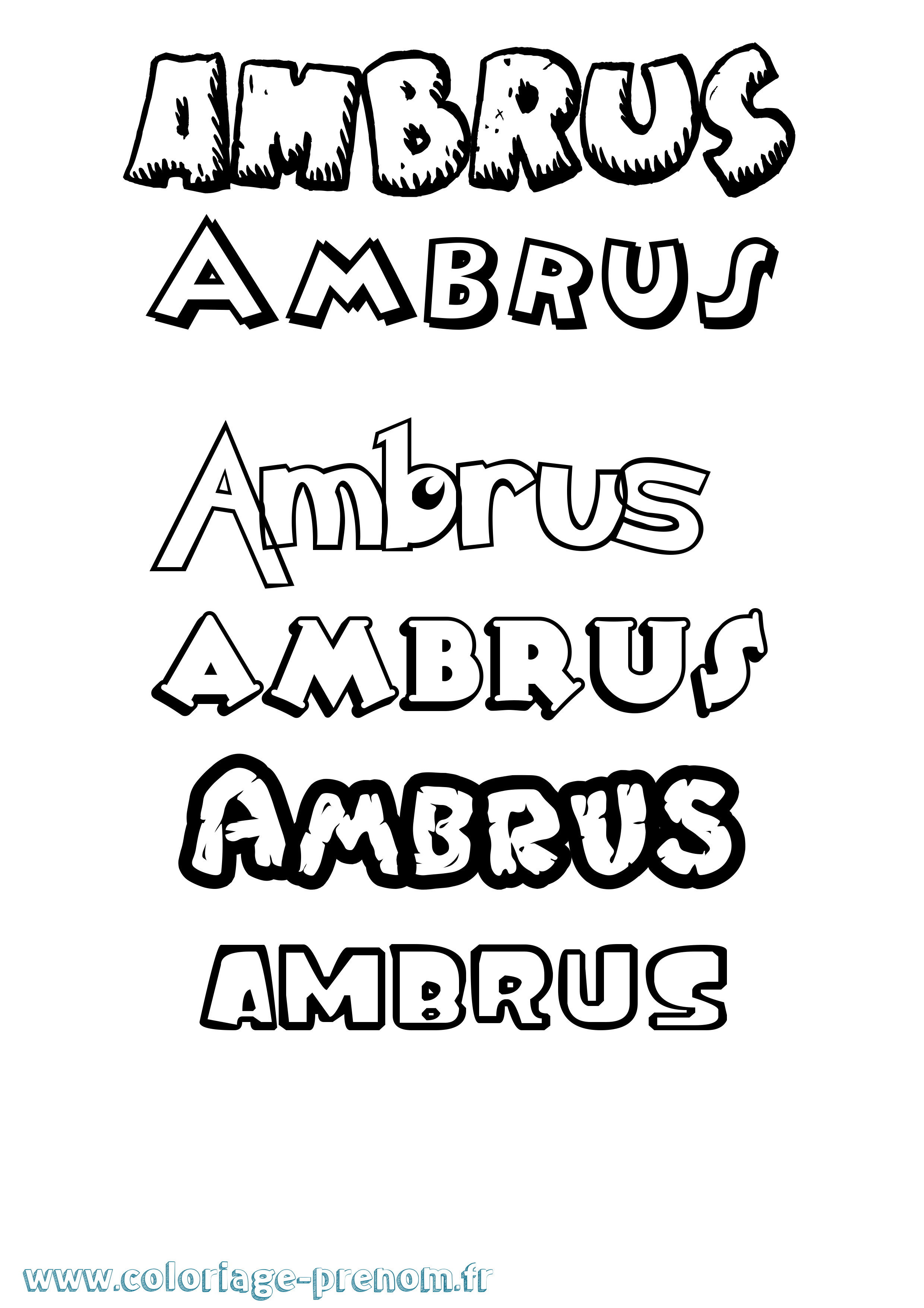 Coloriage Ambrus Dessin Animé Coloriage prénom Ambrus Dessin Animé