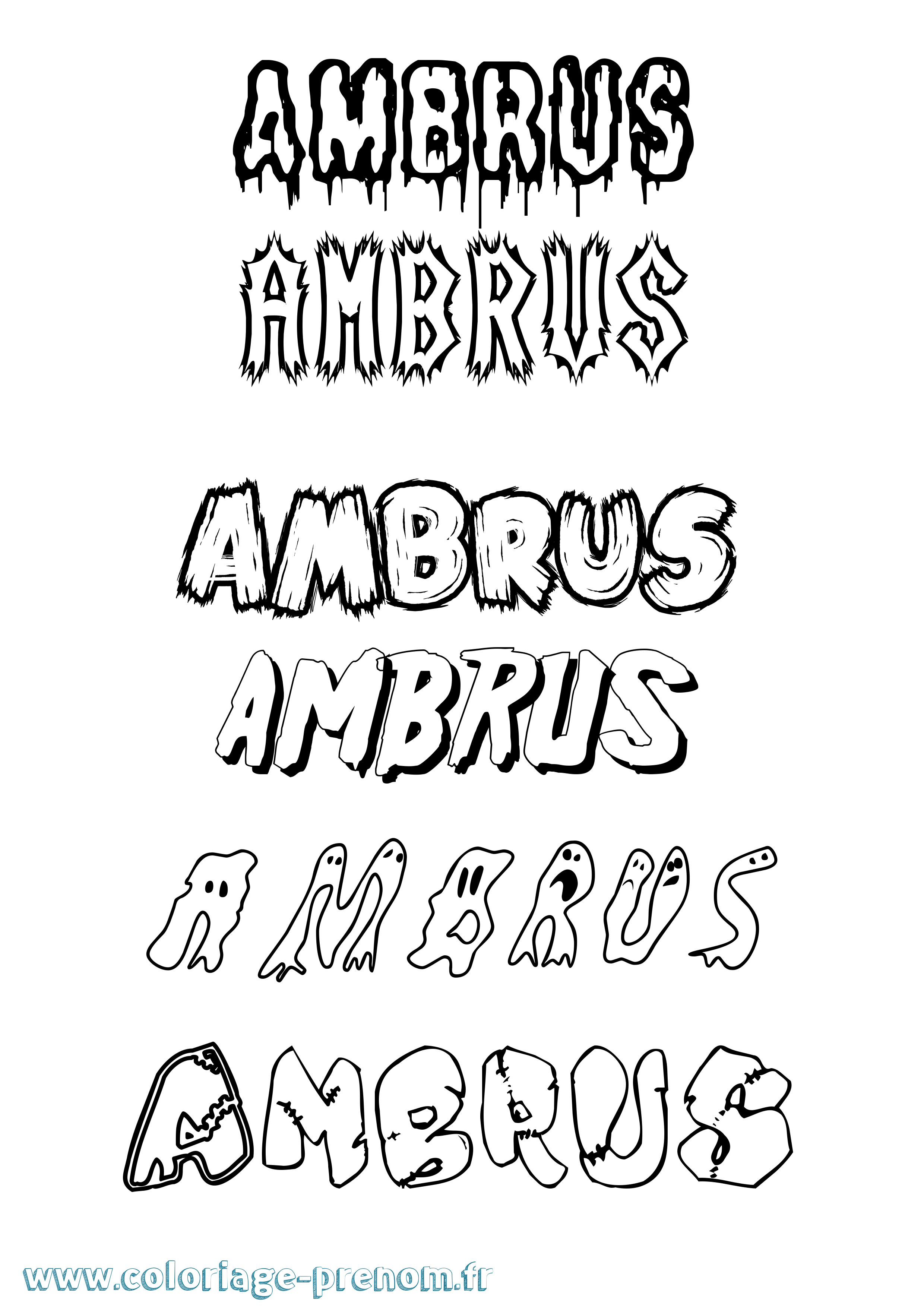 Coloriage Ambrus Frisson Coloriage prénom Ambrus Frisson