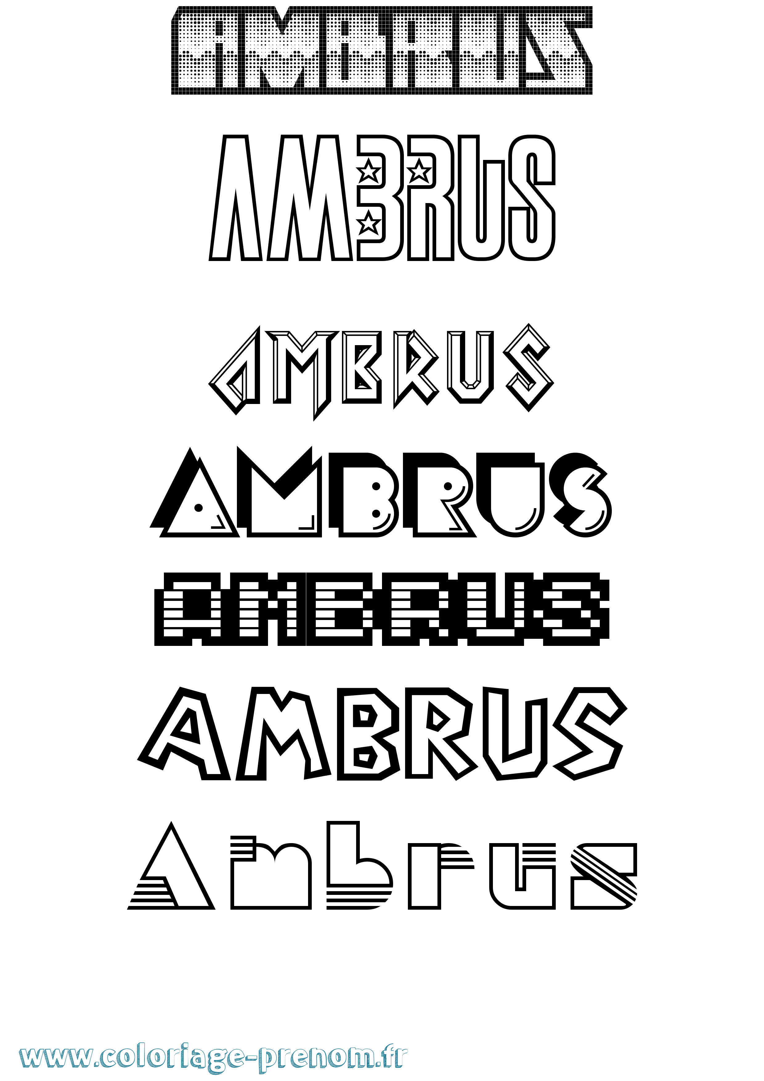 Coloriage Ambrus Jeux Vidéos Coloriage prénom Ambrus Jeux Vidéos