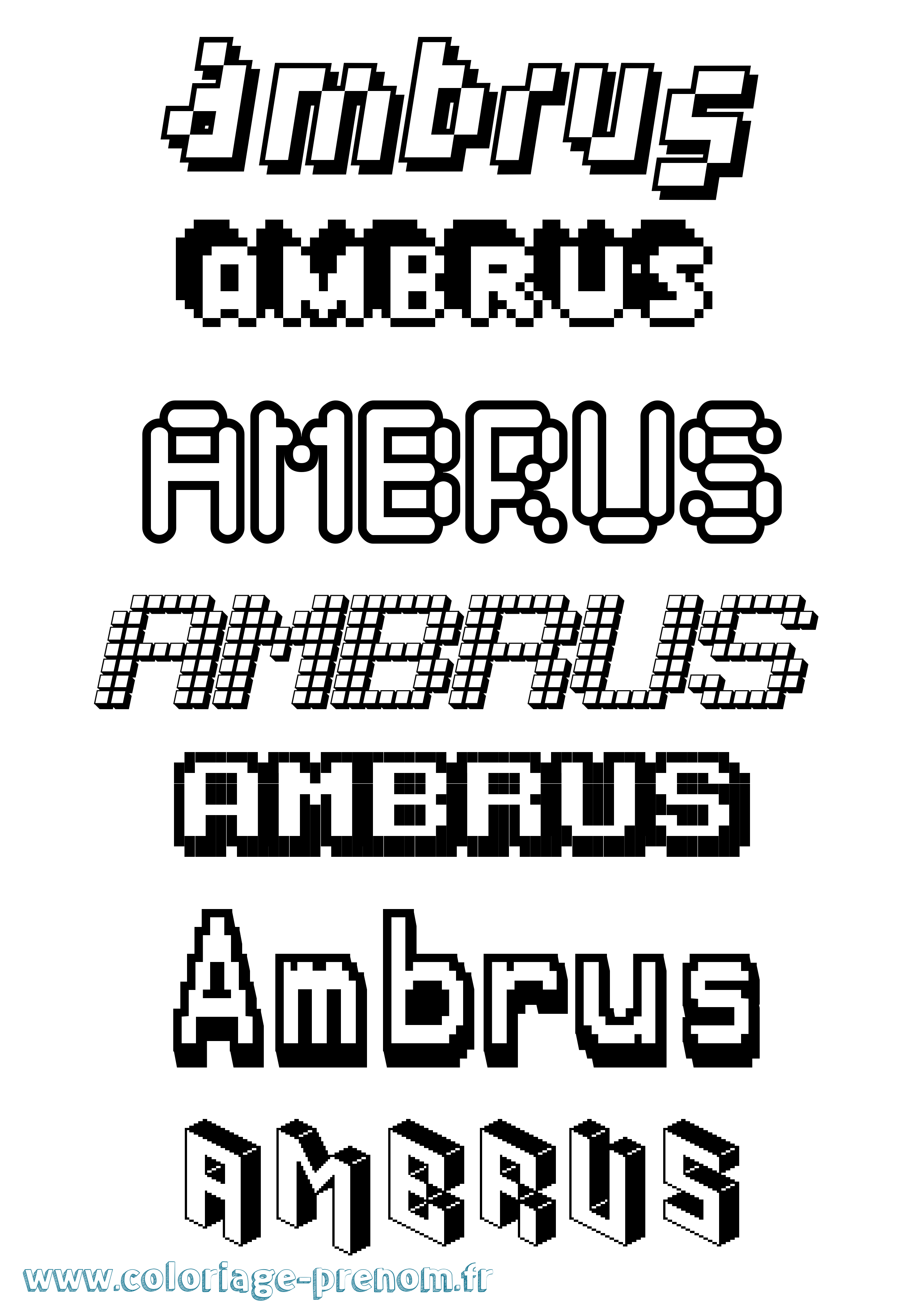 Coloriage Ambrus Pixel Coloriage prénom Ambrus Pixel