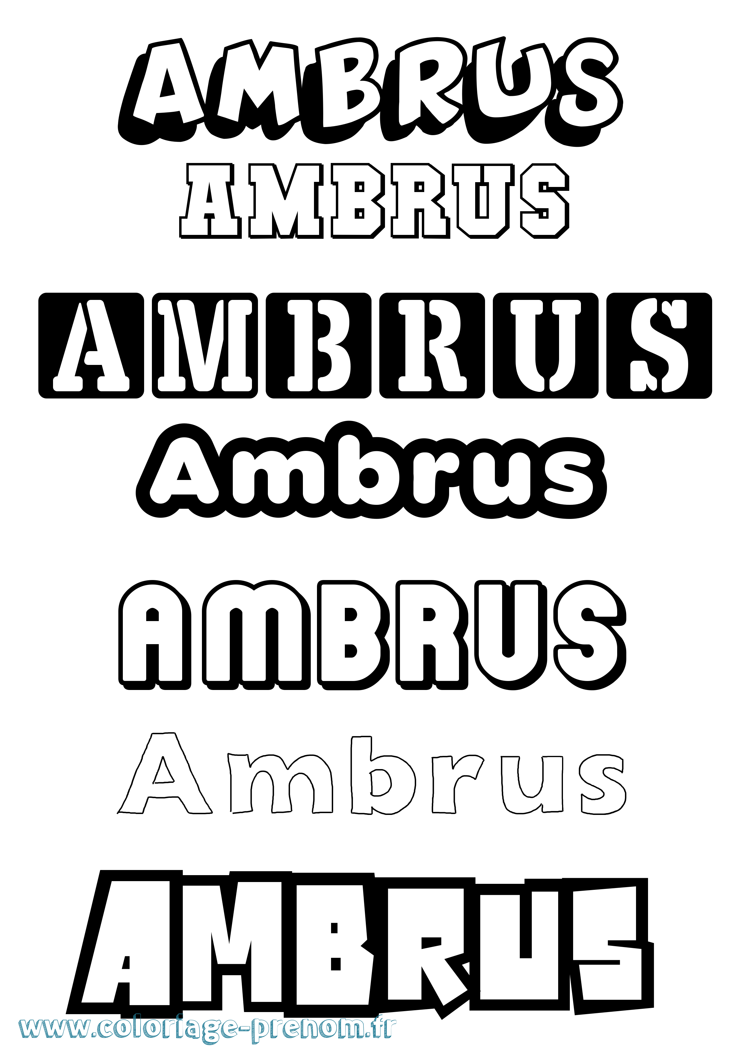 Coloriage Ambrus Simple Coloriage prénom Ambrus Simple