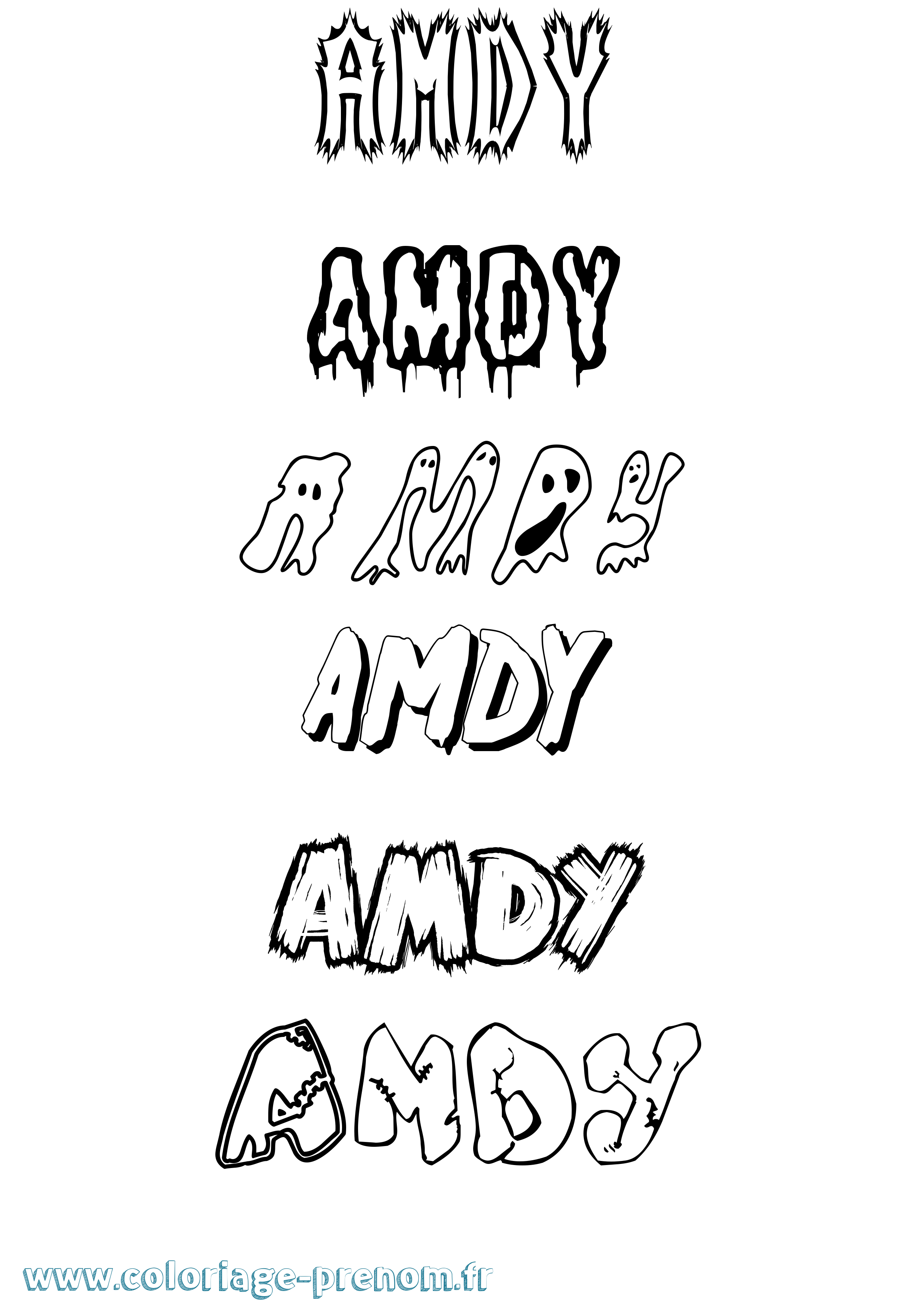 Coloriage prénom Amdy Frisson