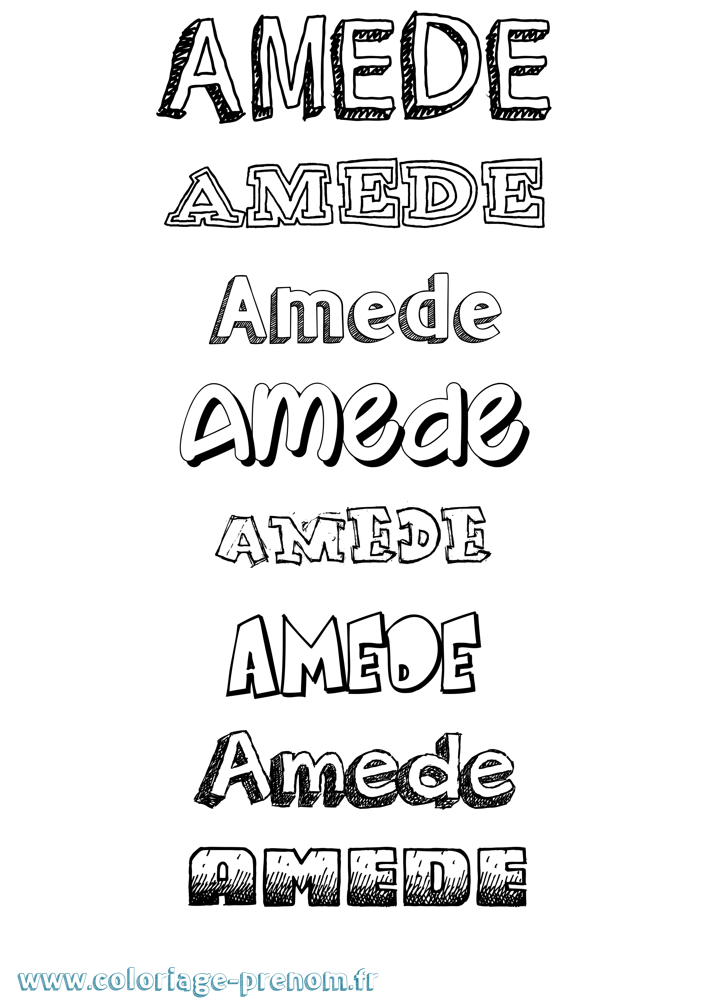 Coloriage Amede Dessiné Coloriage prénom Amede Dessiné
