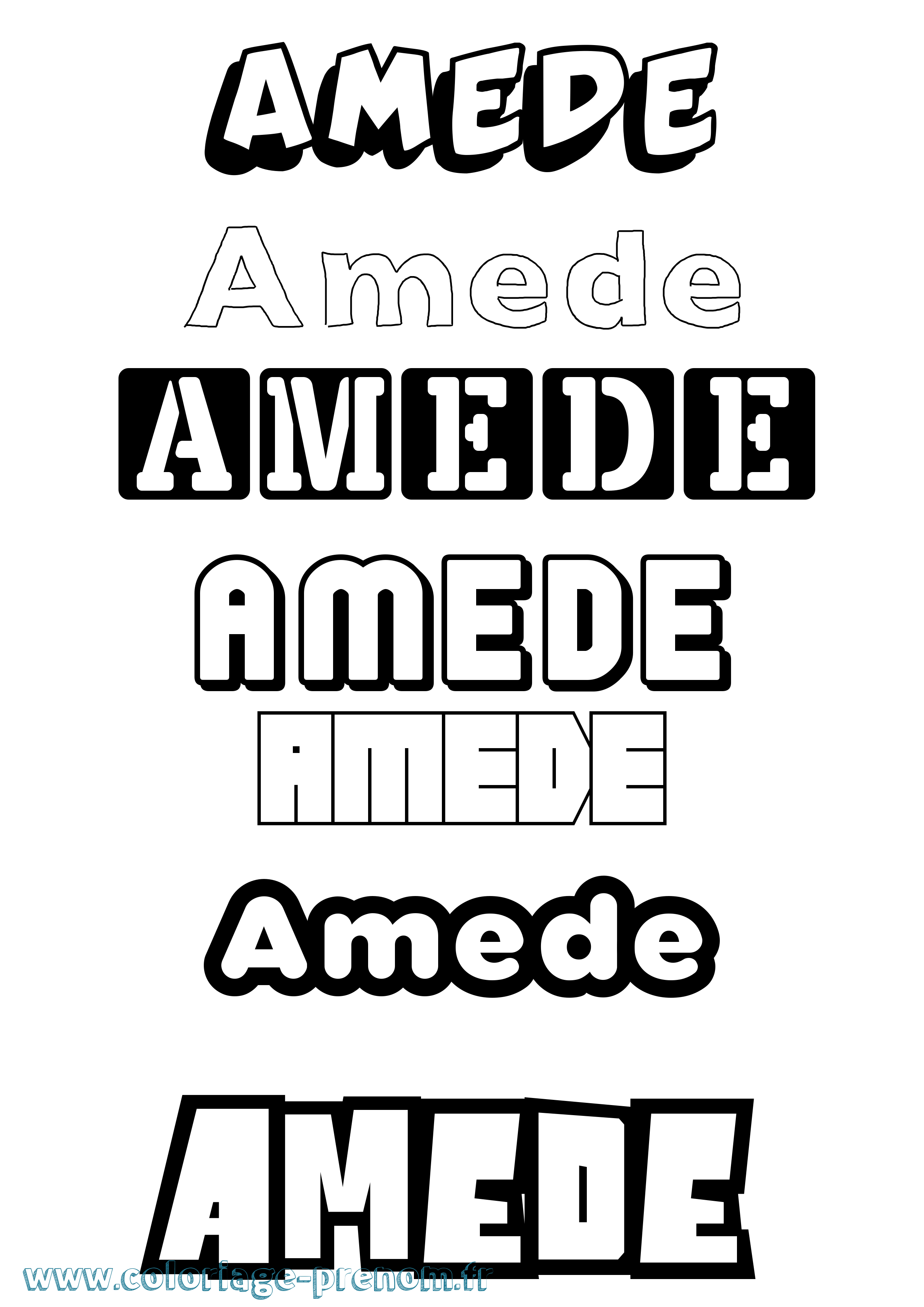 Coloriage Amede Simple Coloriage prénom Amede Simple