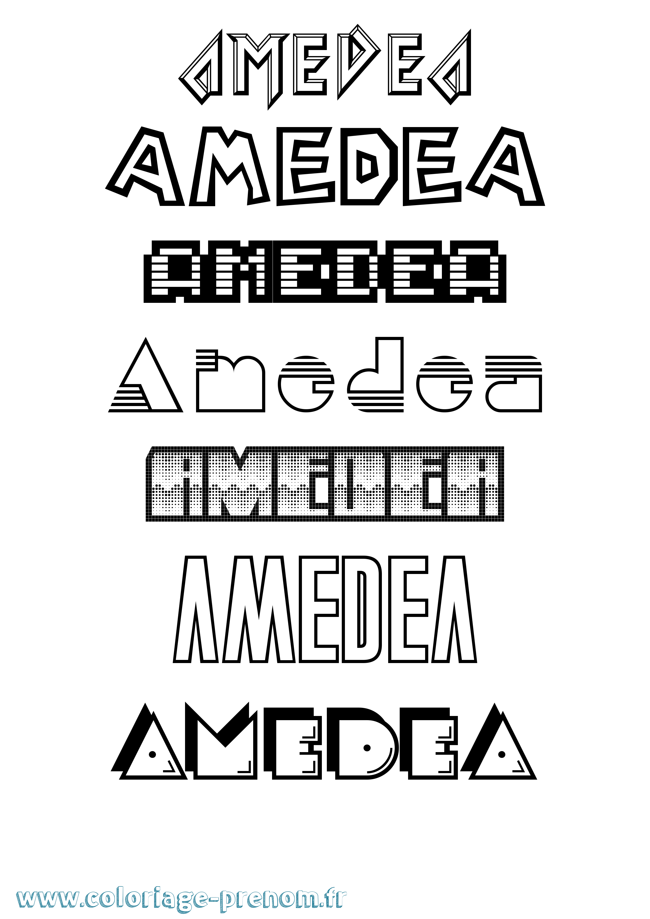 Coloriage prénom Amedea Jeux Vidéos
