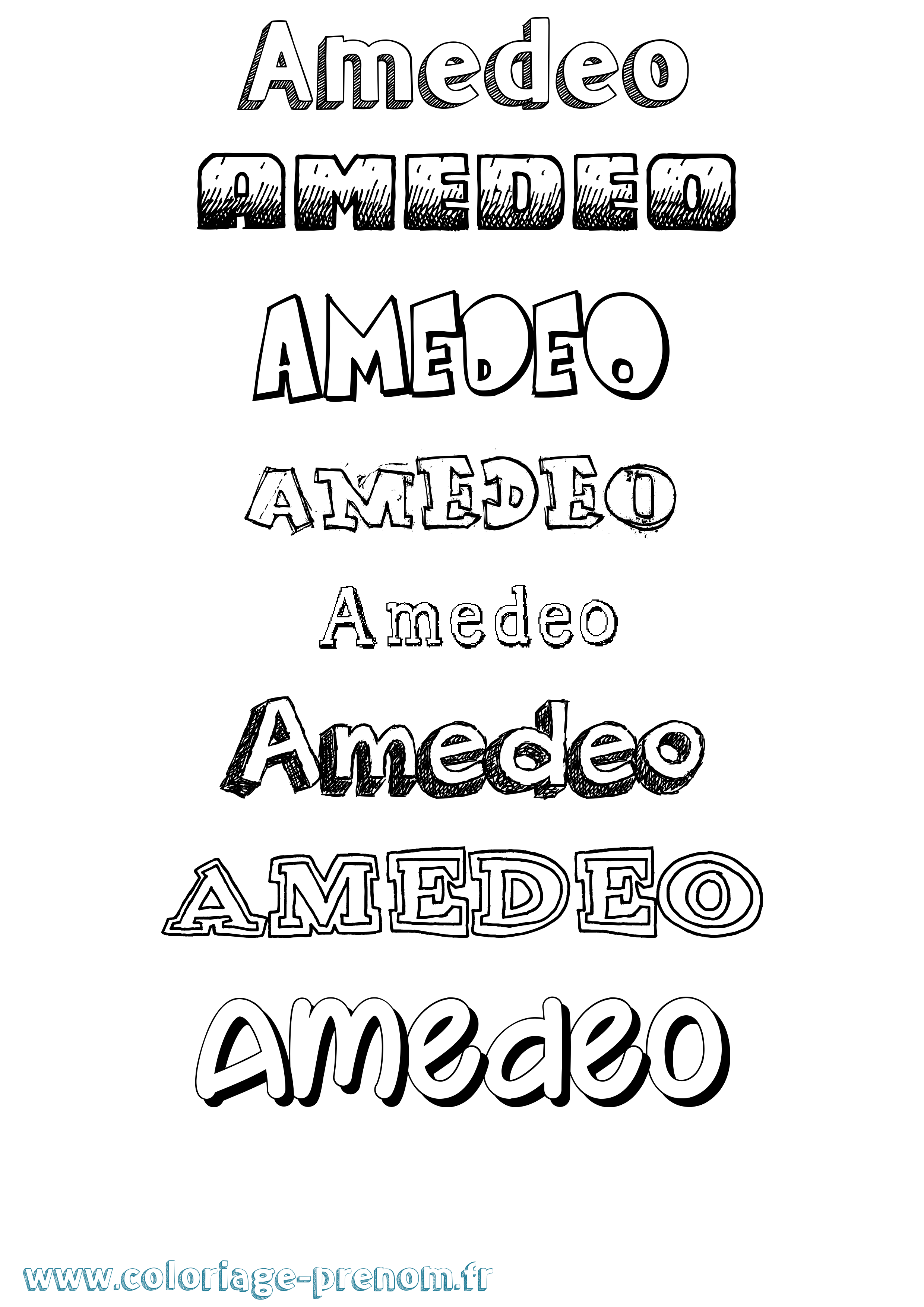 Coloriage prénom Amedeo Dessiné