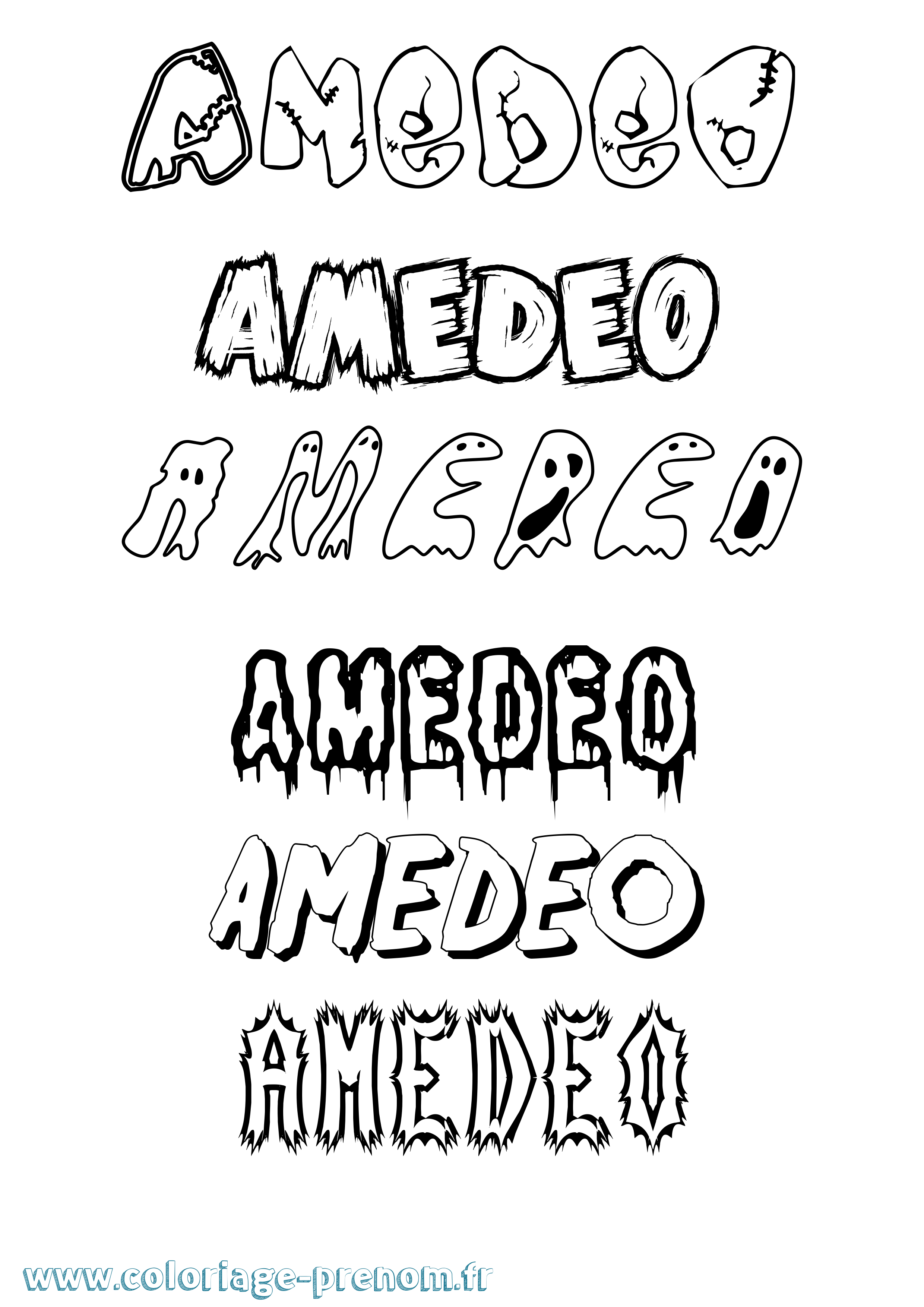 Coloriage prénom Amedeo Frisson
