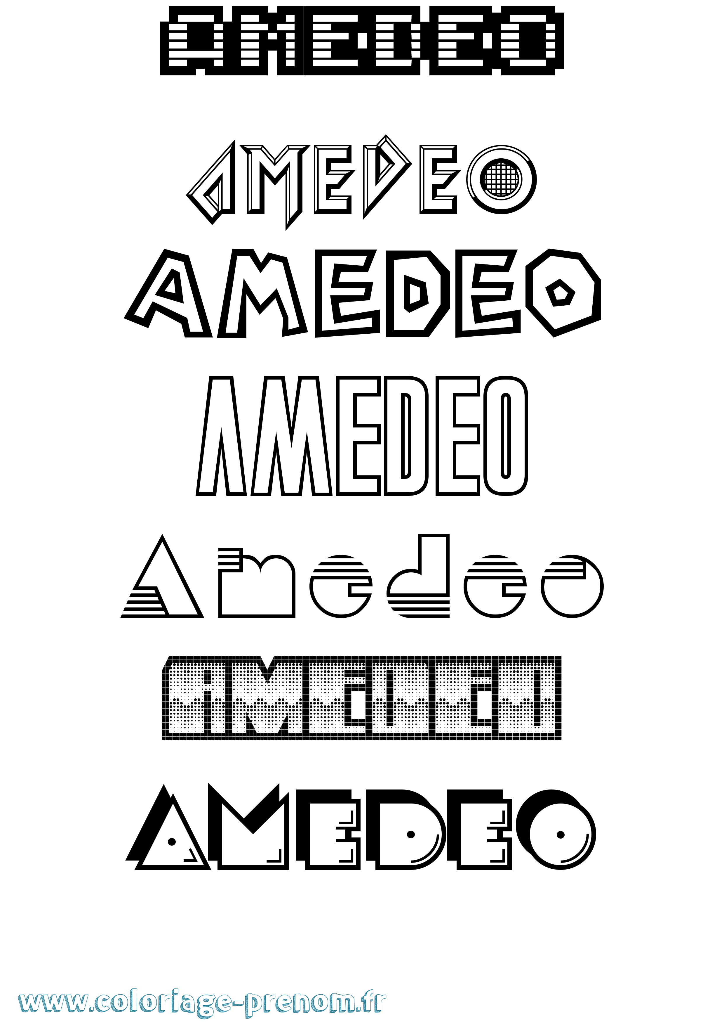 Coloriage prénom Amedeo Jeux Vidéos