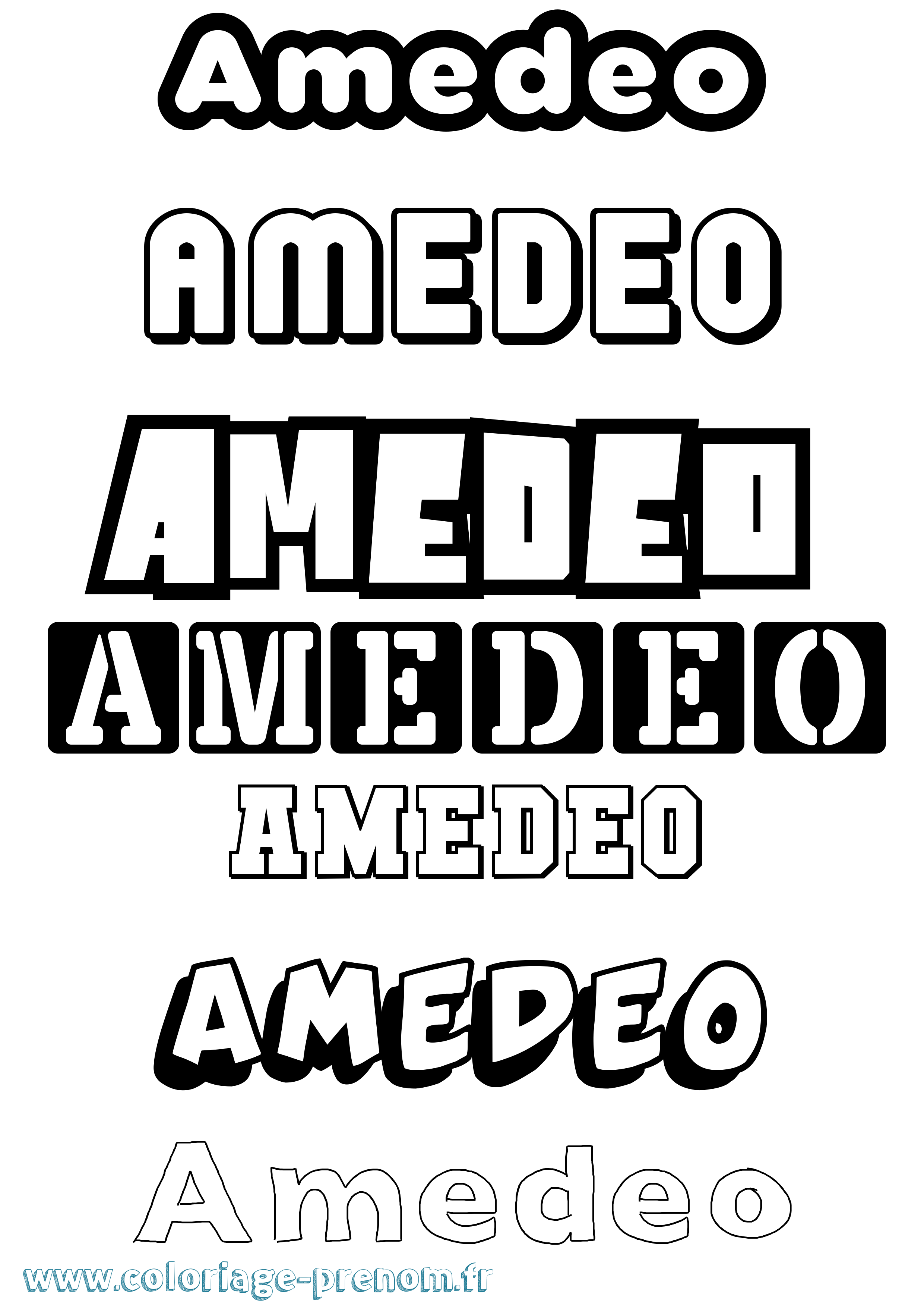 Coloriage prénom Amedeo Simple