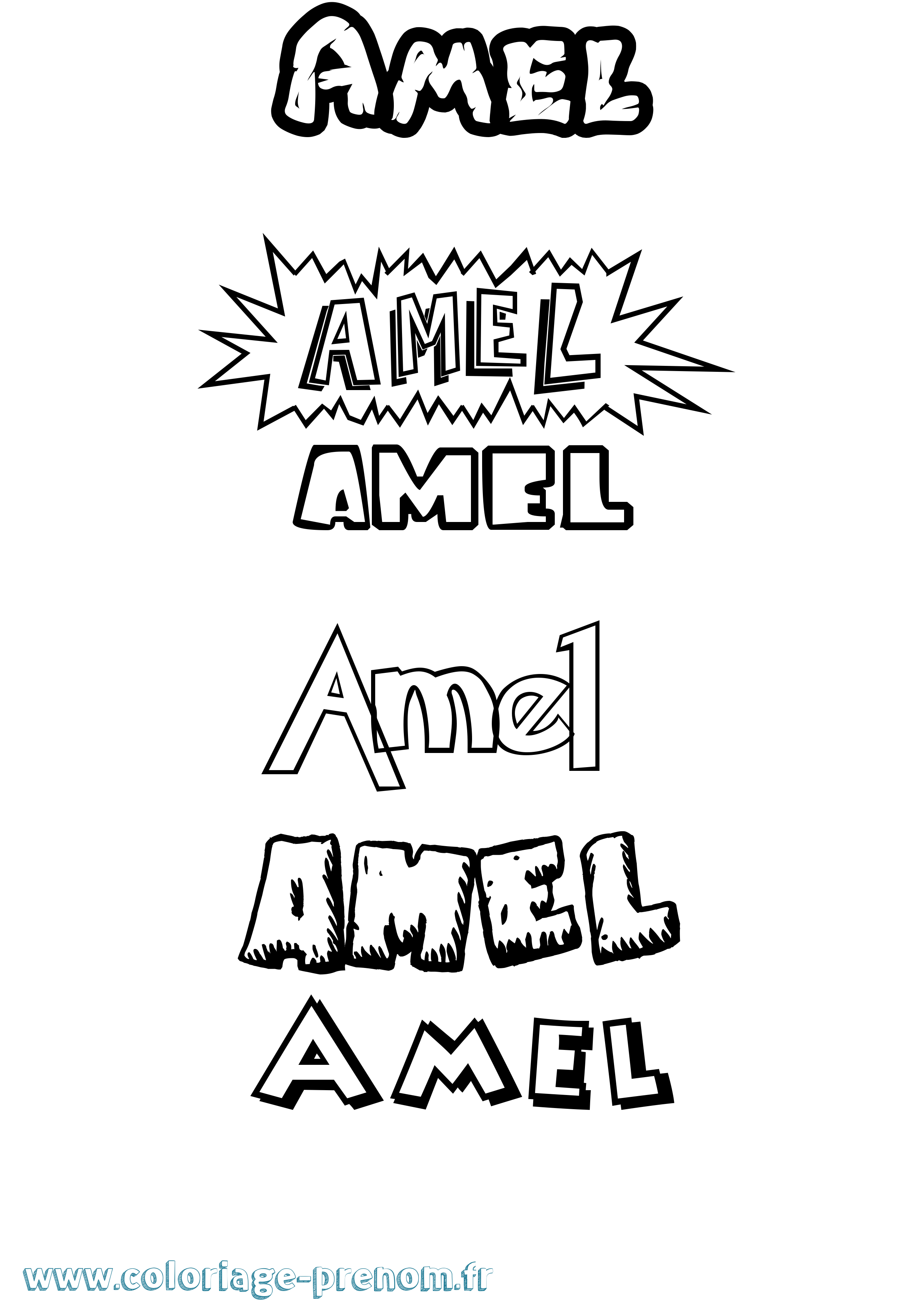 Coloriage Amel Coloriage prénom Amel