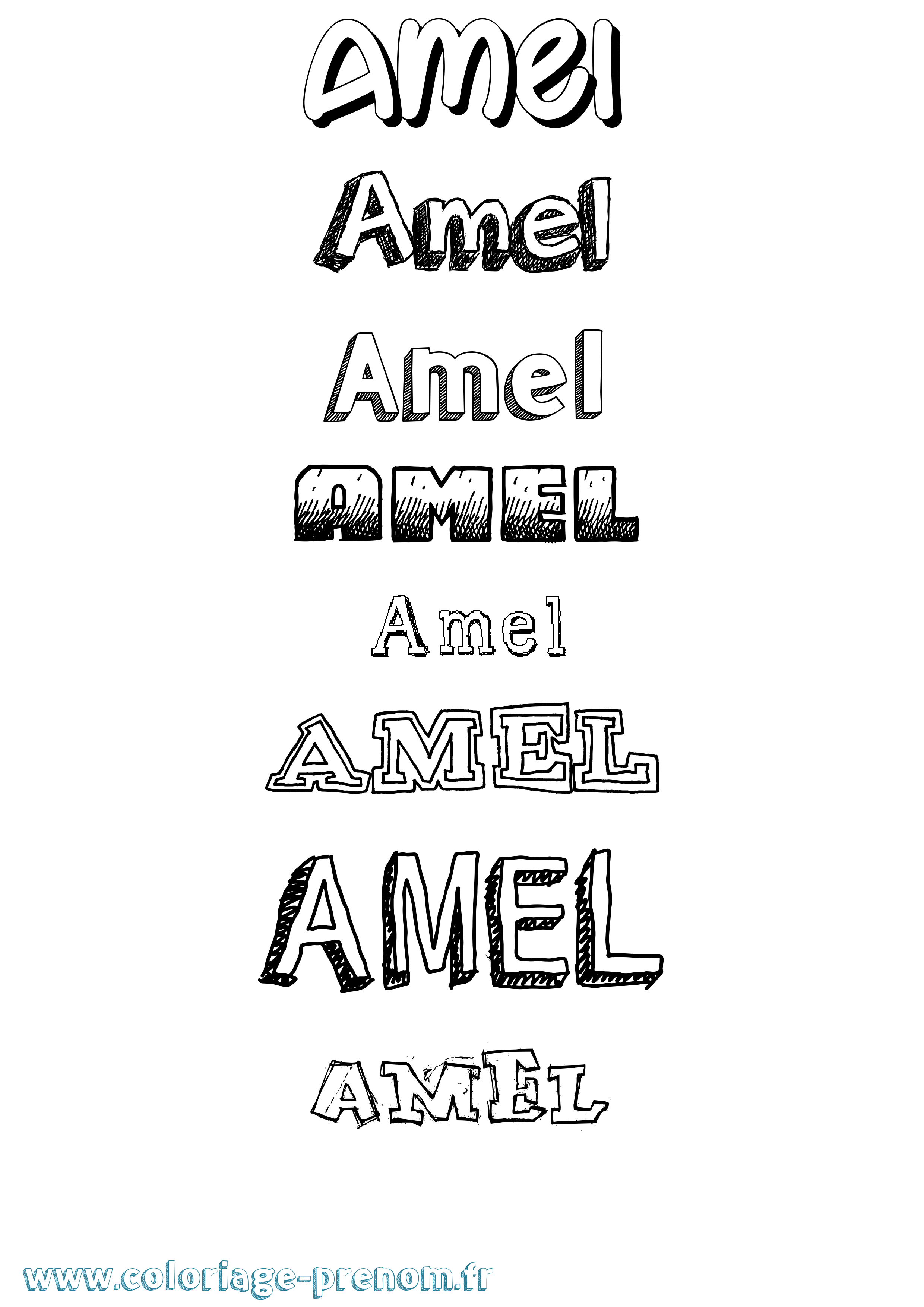 Coloriage Amel Coloriage prénom Amel