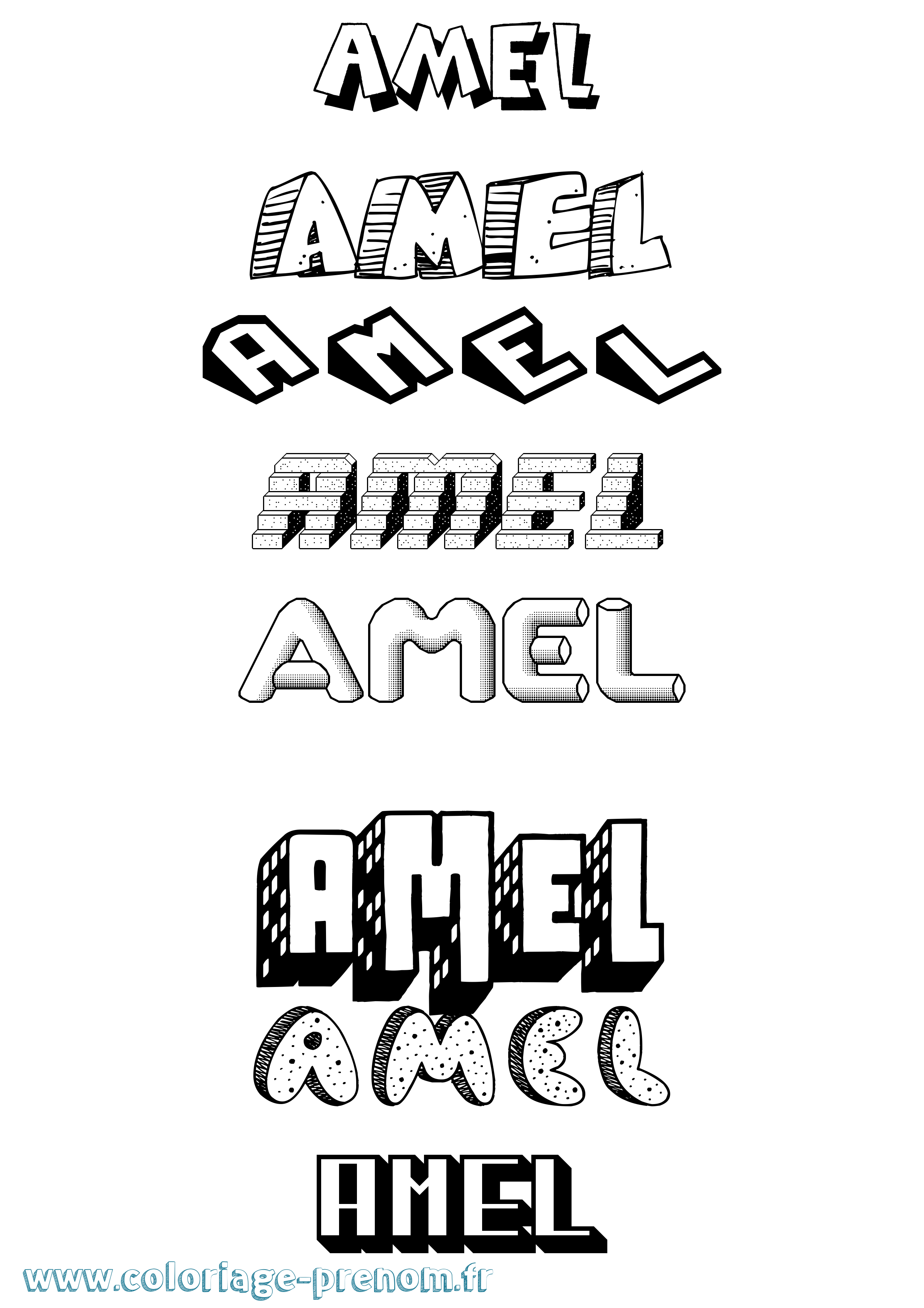 Coloriage Amel Coloriage prénom Amel