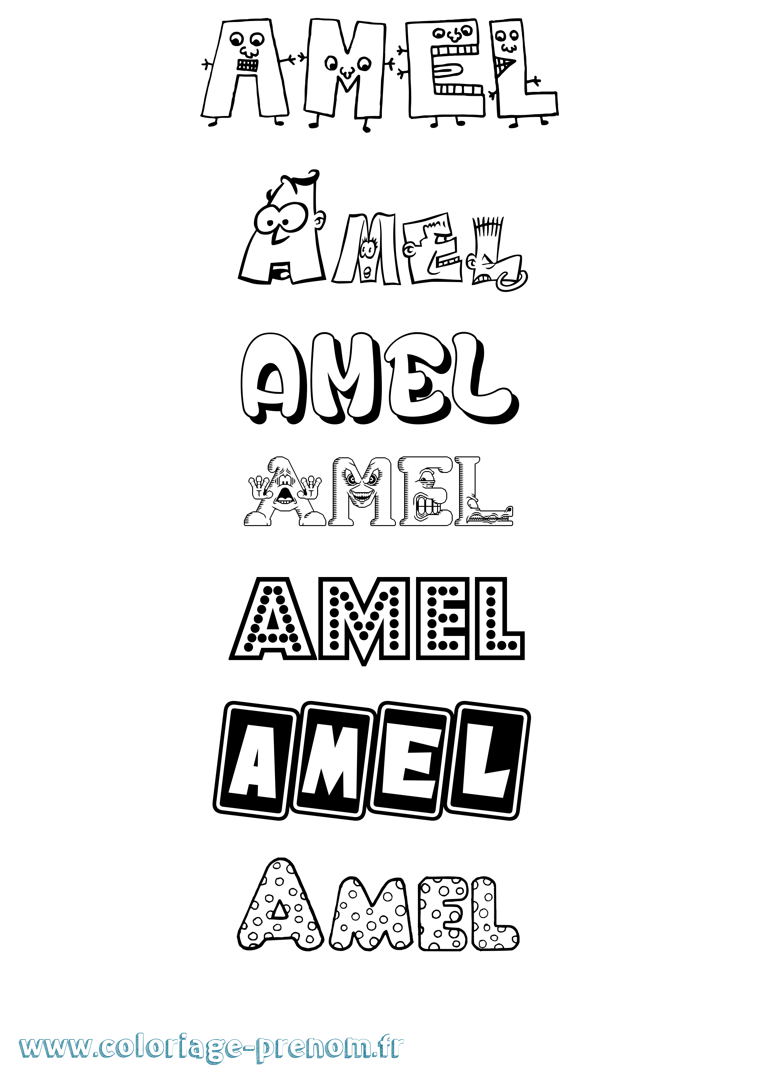 Coloriage Amel Coloriage prénom Amel