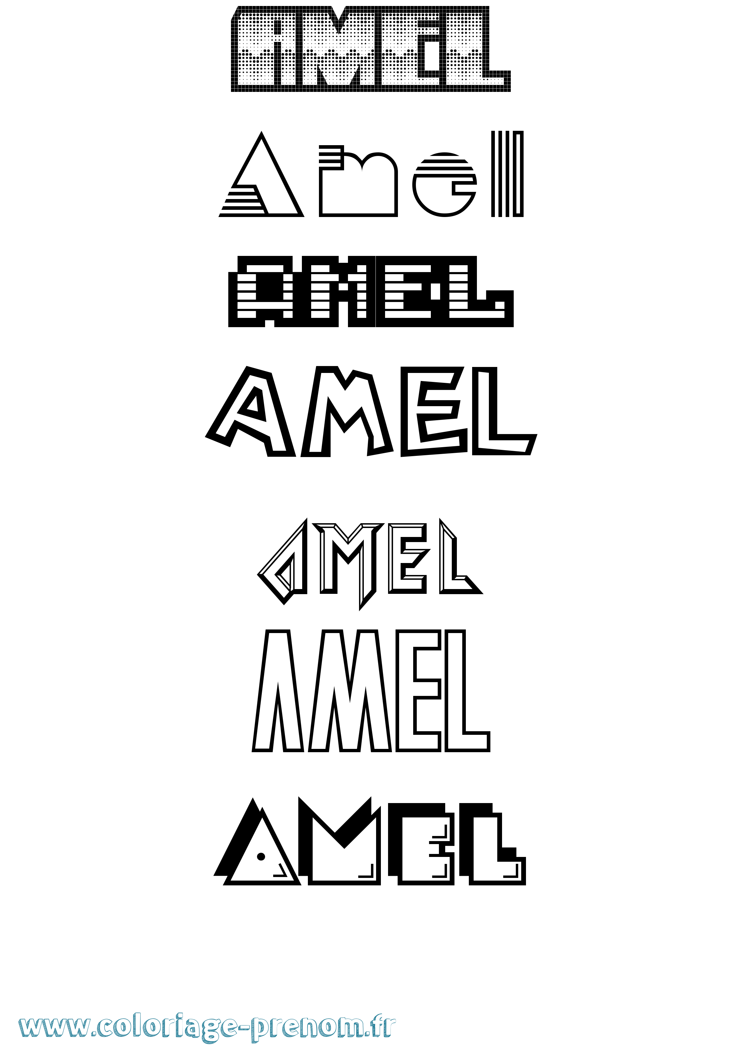 Coloriage prénom Amel