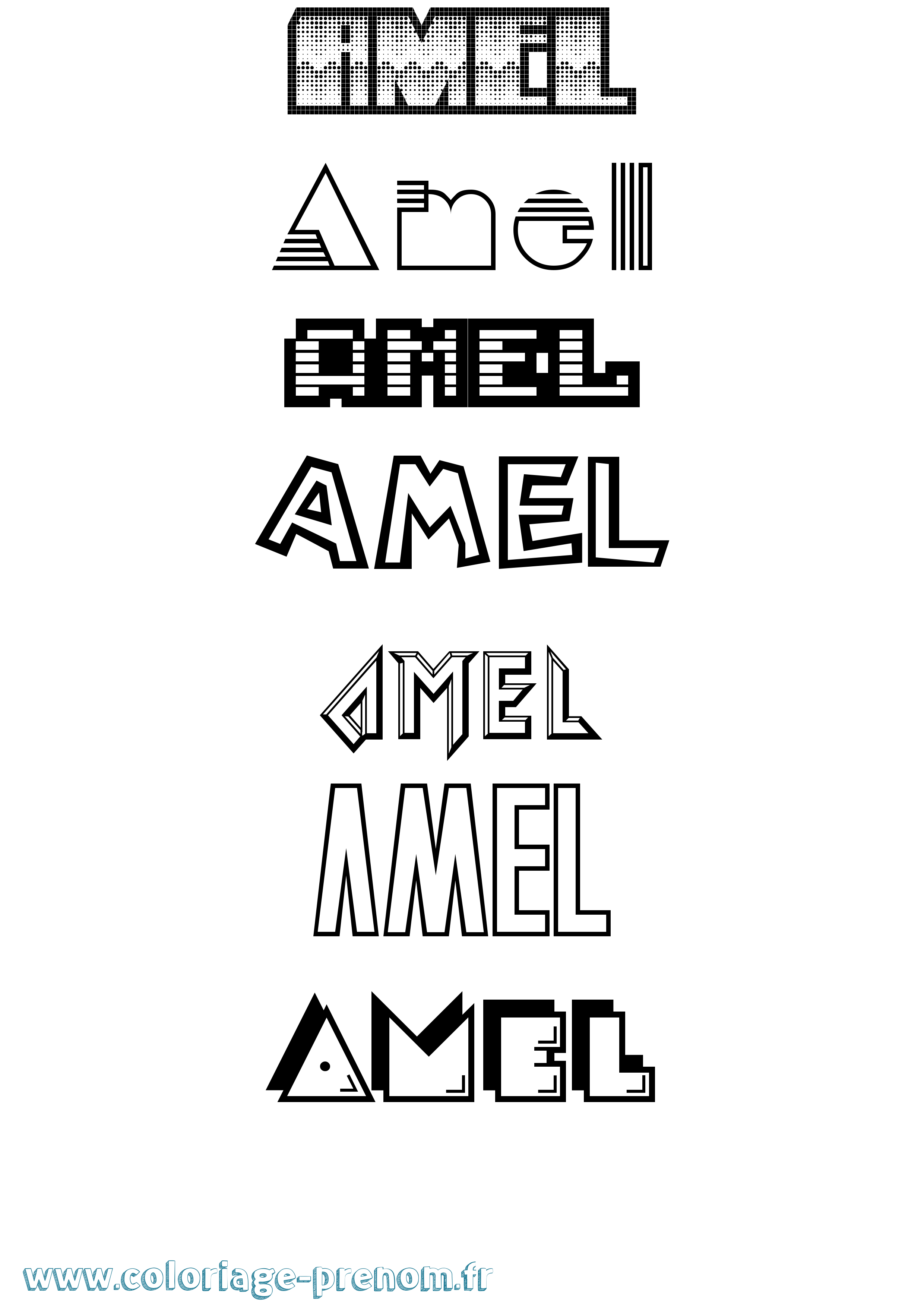 Coloriage Amel Coloriage prénom Amel
