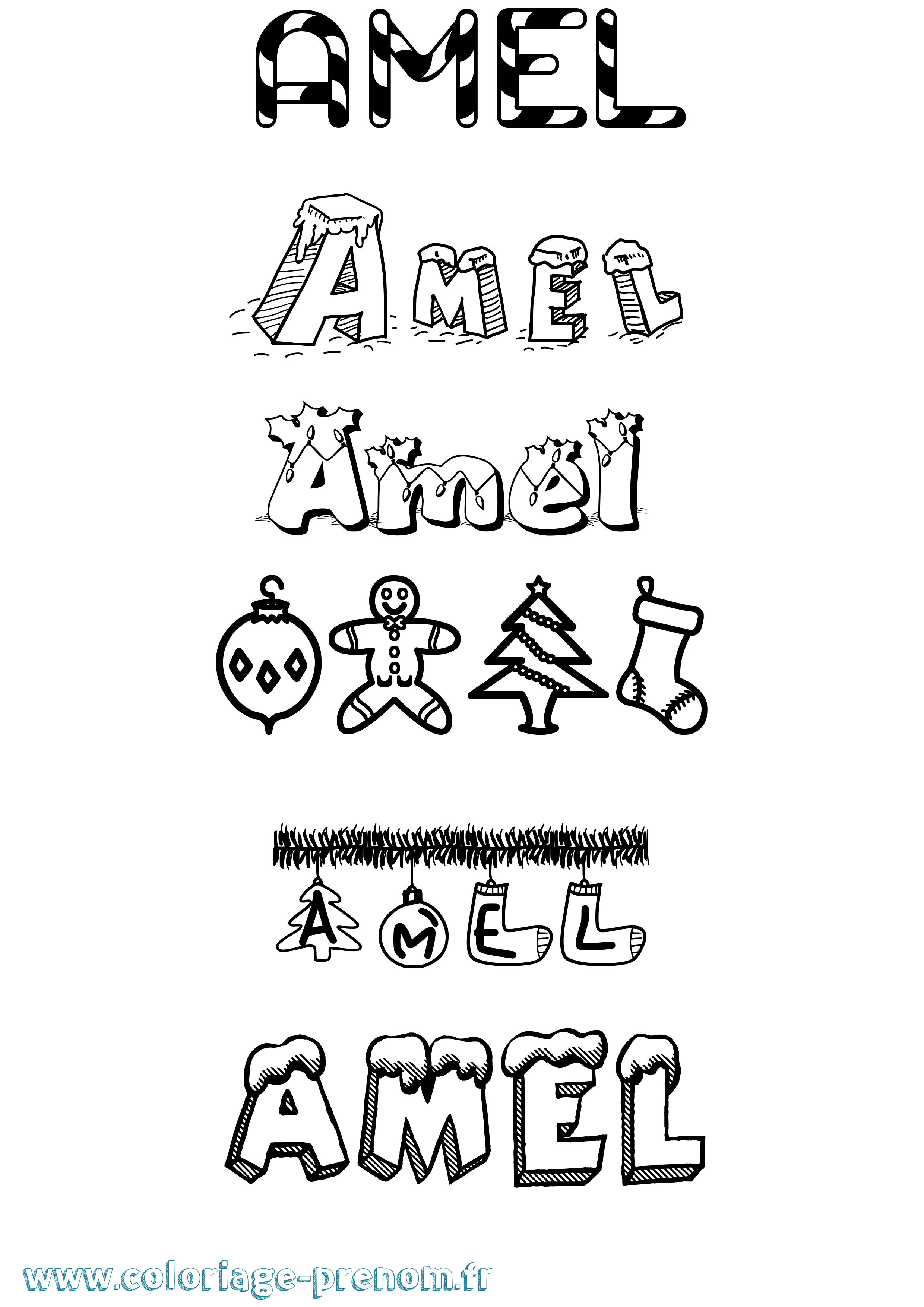 Coloriage Amel Coloriage prénom Amel