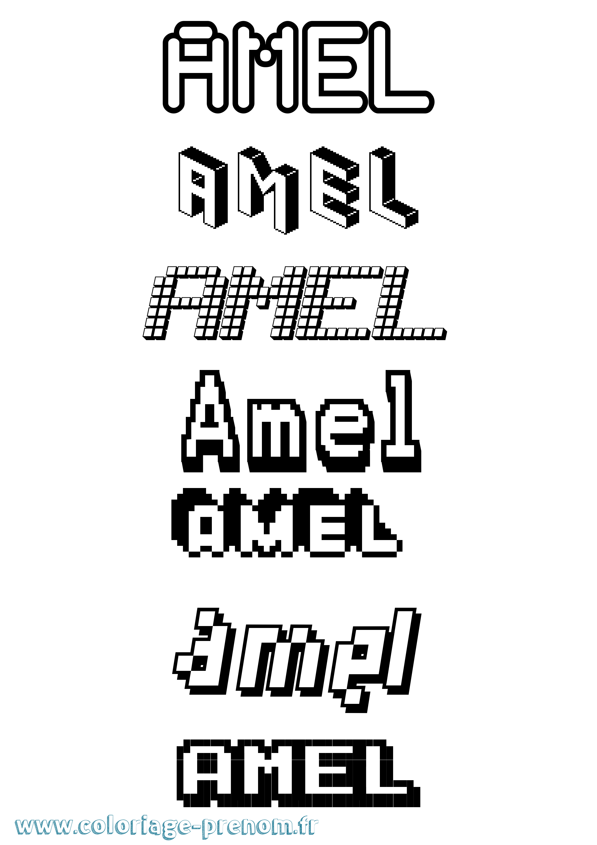 Coloriage Amel Coloriage prénom Amel