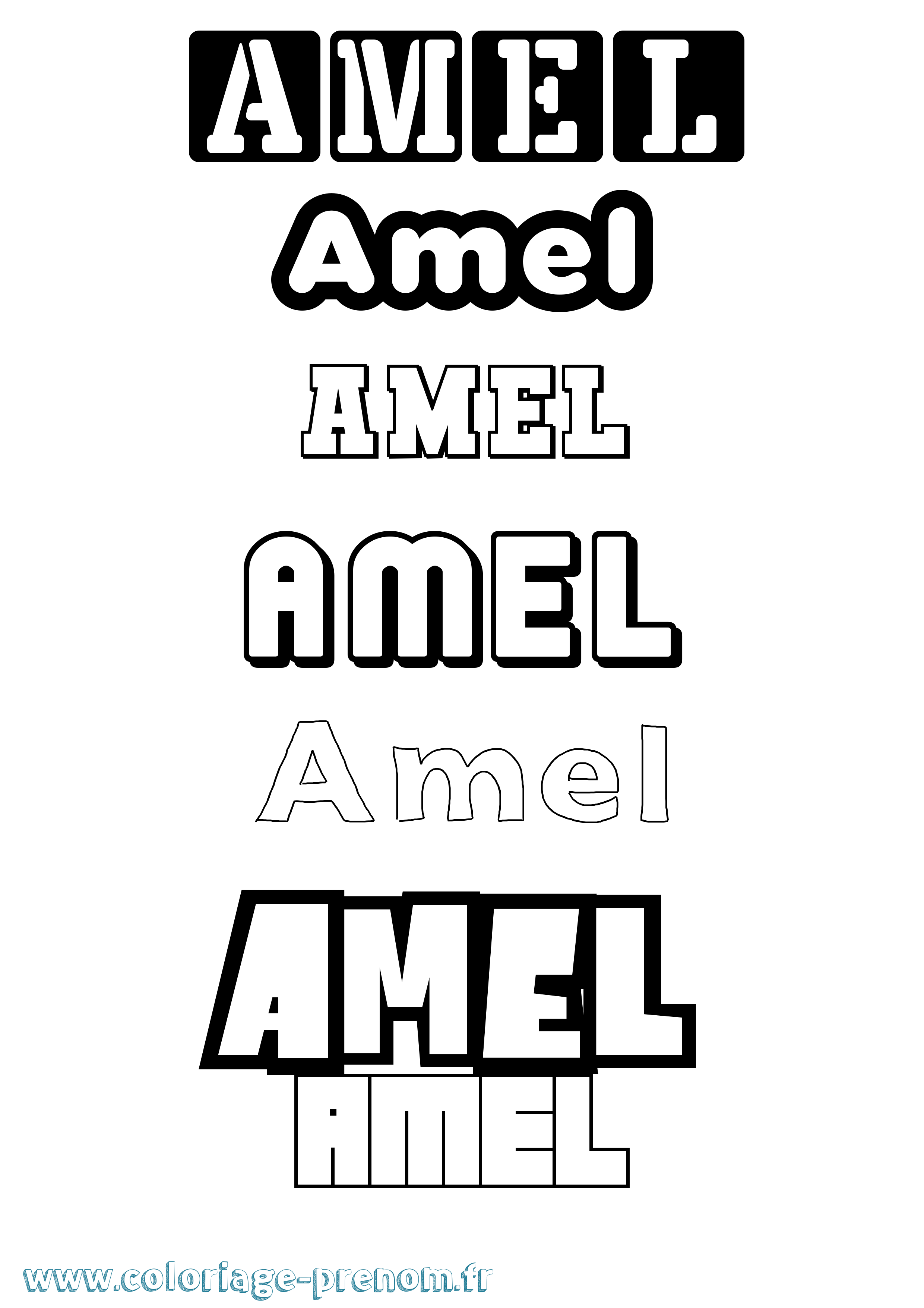 Coloriage Amel Coloriage prénom Amel