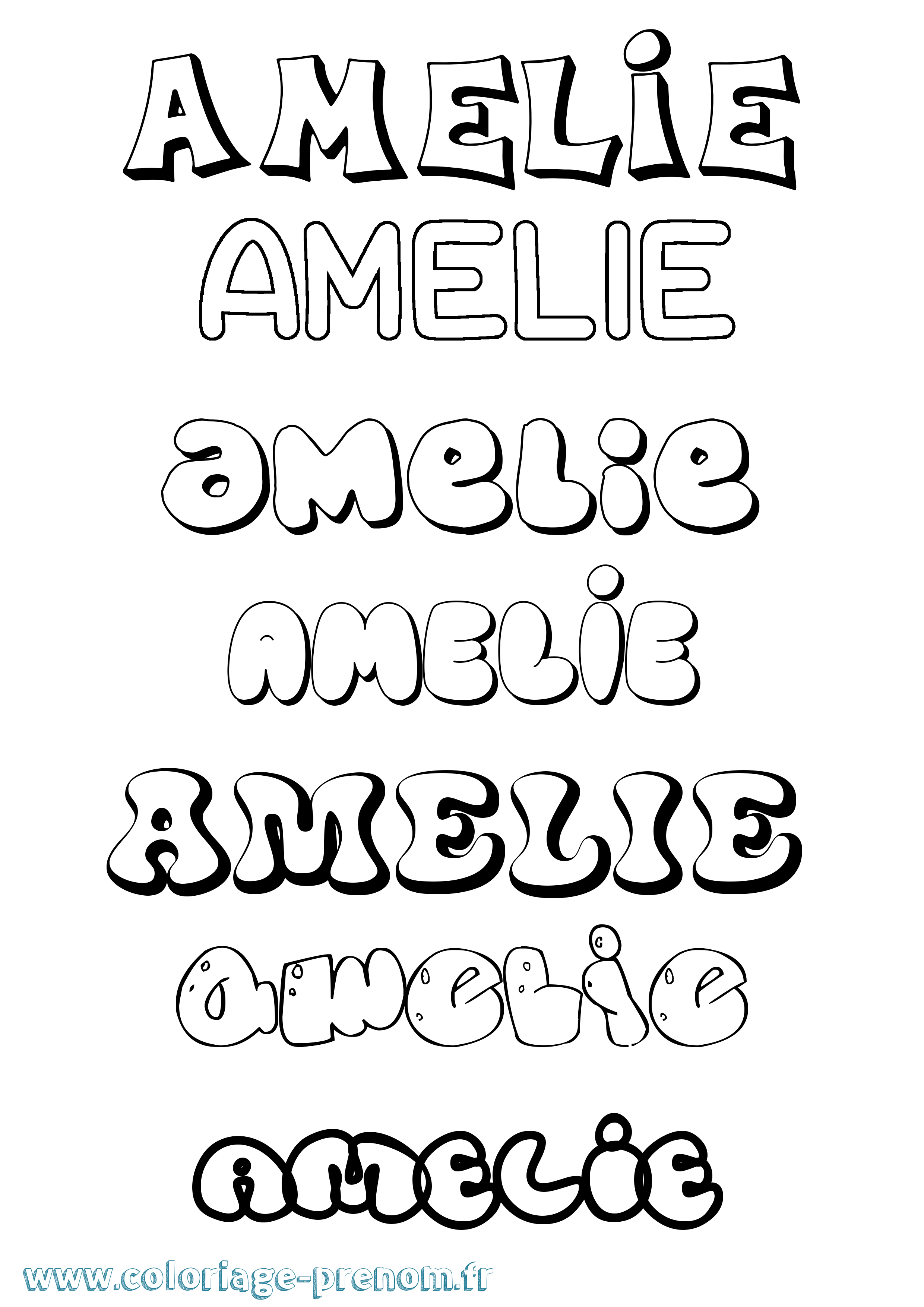 Coloriage Amelie Bubble Coloriage prénom Amelie Bubble