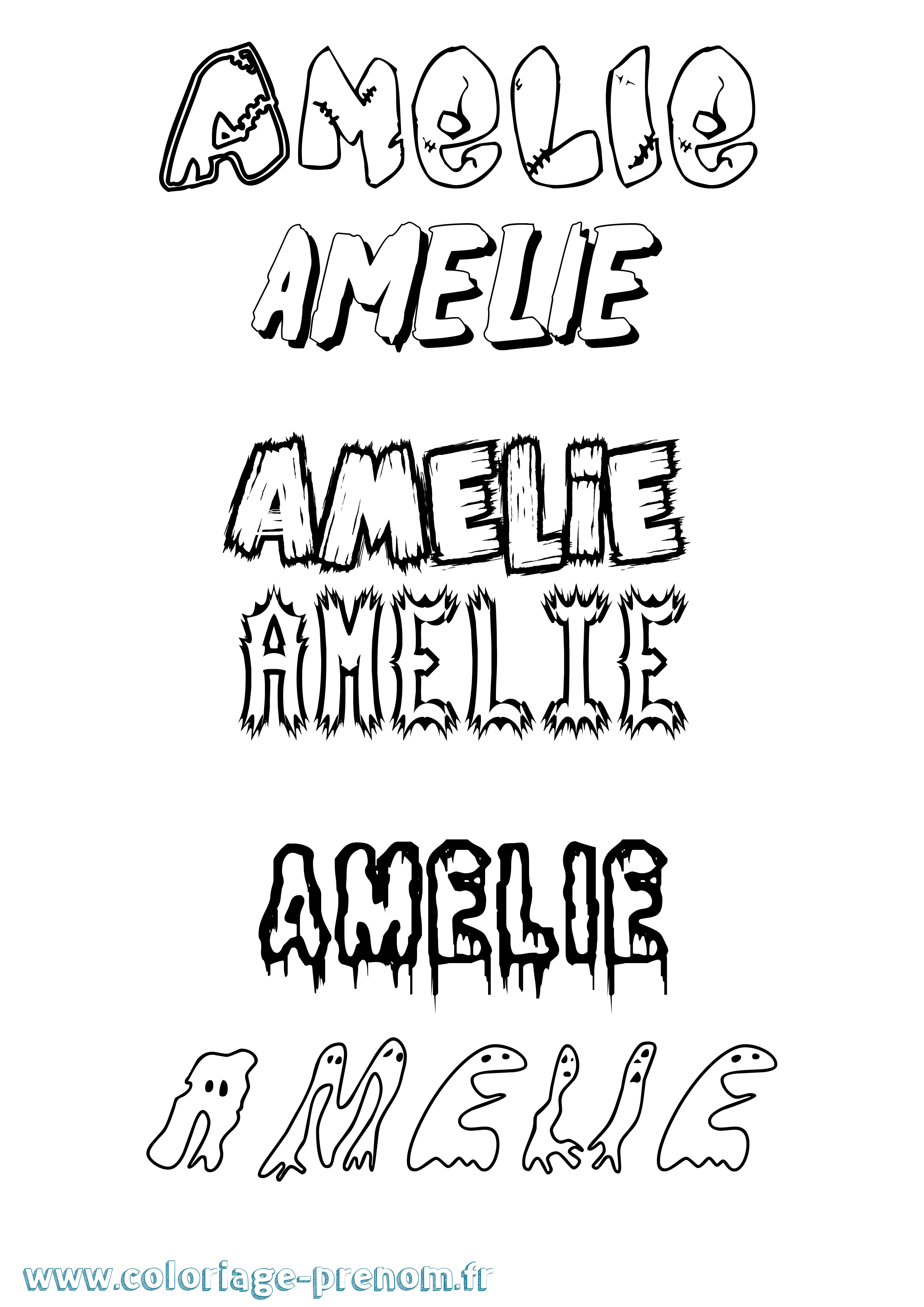 Coloriage Amelie Frisson Coloriage prénom Amelie Frisson